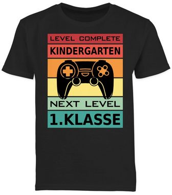 Shirtracer T-Shirt Level Complete Kindergarten - Next Level 1. Klasse Einschulung Junge Schulanfang Geschenke