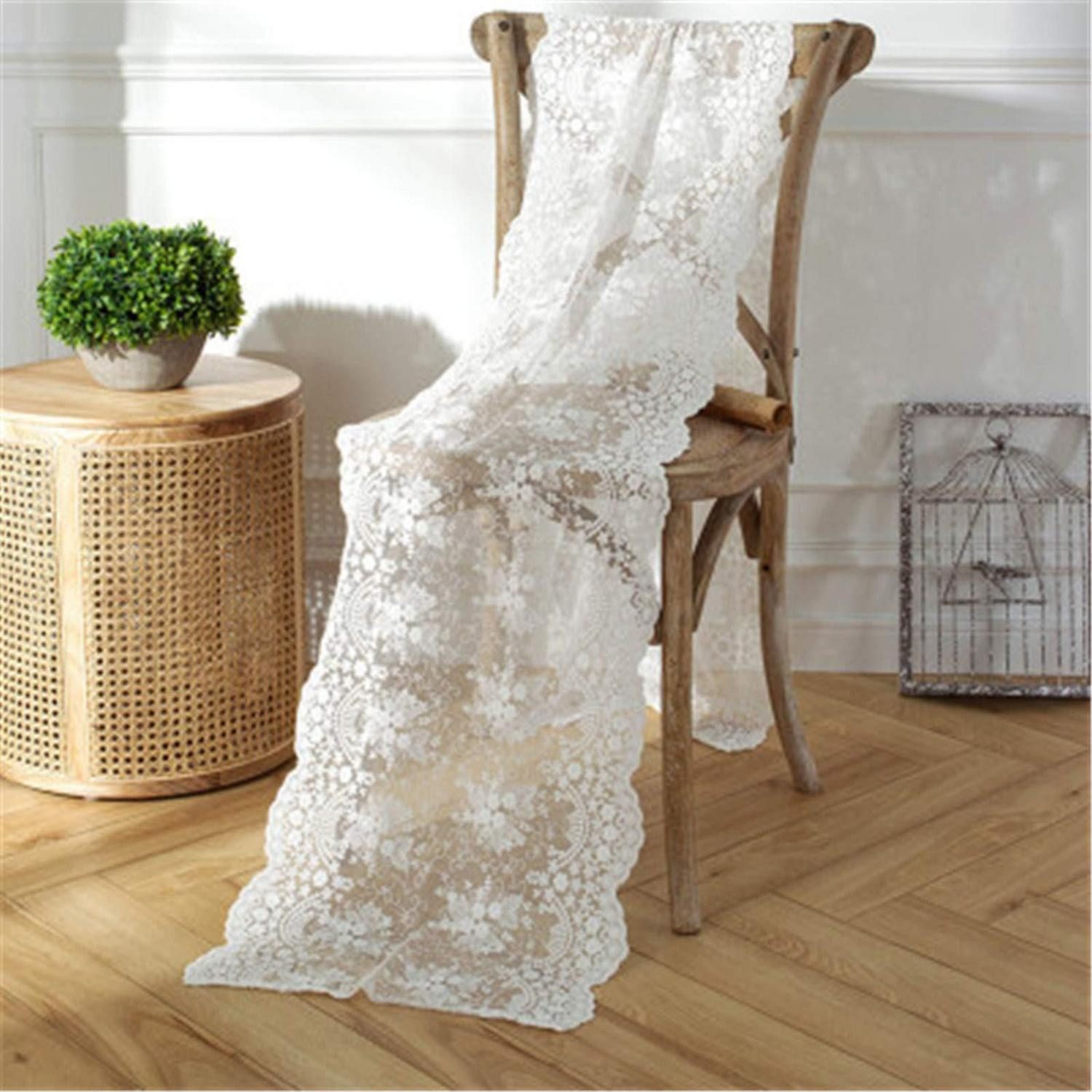LuxusKollektion Tischläufer Tischläufer Makramee Vintage Spitze 40x140cm (1-tlg)