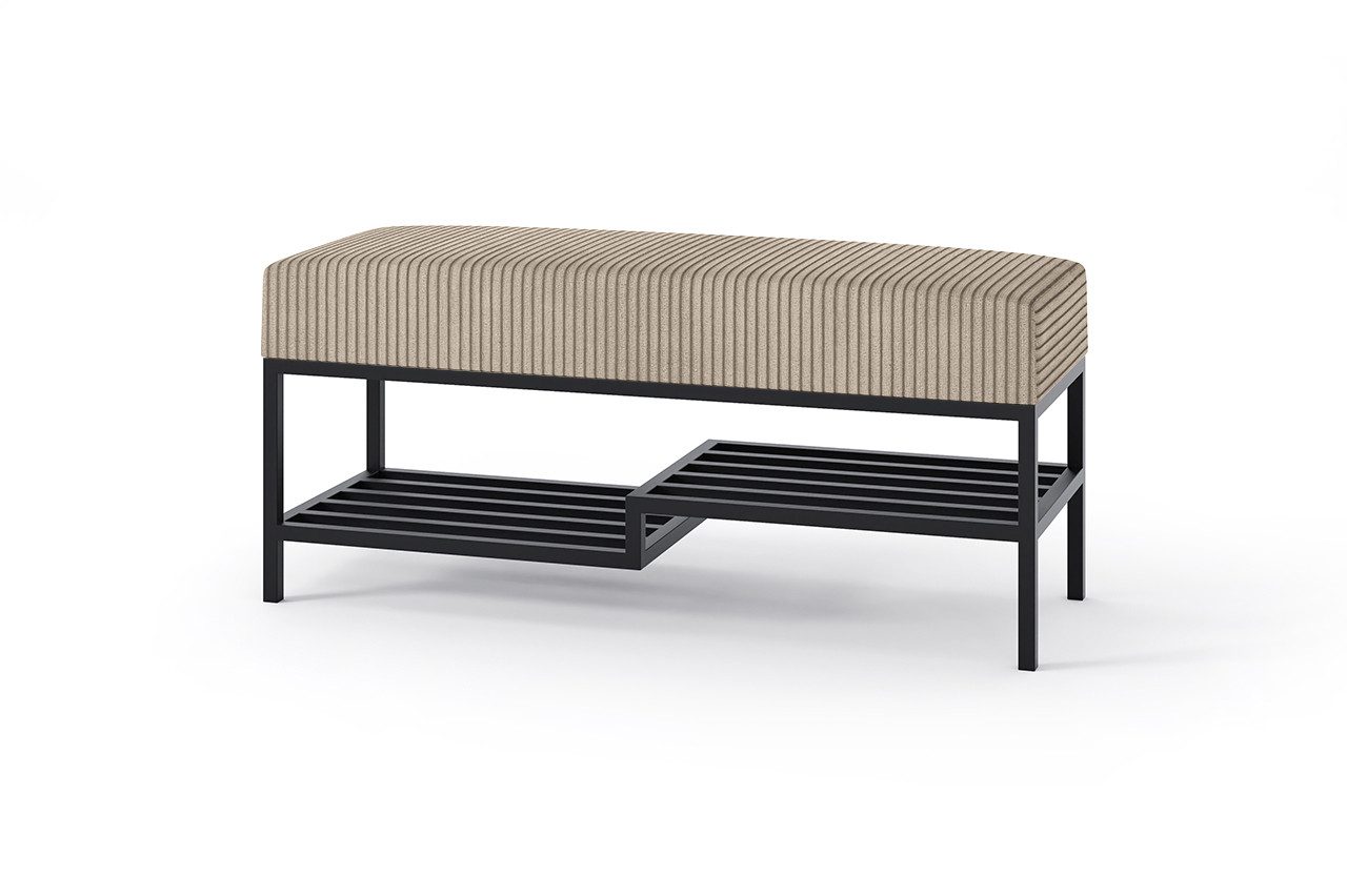 Design Möbel Sitzbank Sitzbank LOFT DESIGN 80cm Gepolsterte Bank mit Ablage Industrial Stil