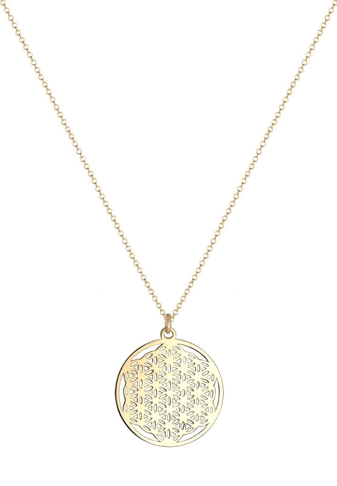 Symbol mit Kette 925 Elli Gold Lebensblume Anhänger Silber Ornament Sterling