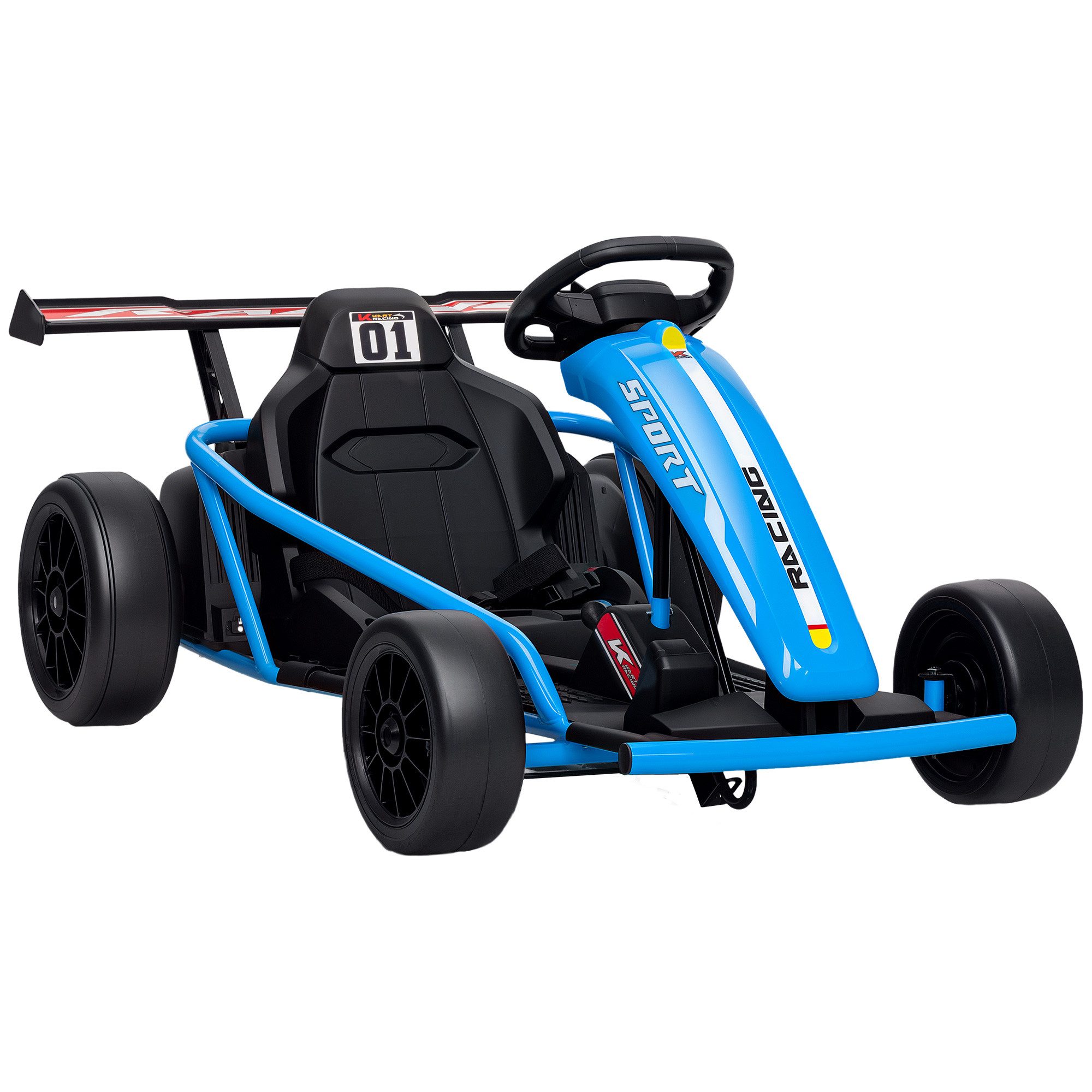 AIYAPLAY Elektro-Kinderauto Kinder Elektro Gokart 24V 6-13km/h Drift Kart mit 2 Motorn, Belastbarkeit 70 kg, (1-tlg), für 8-12 Jahre Kinder, Blau