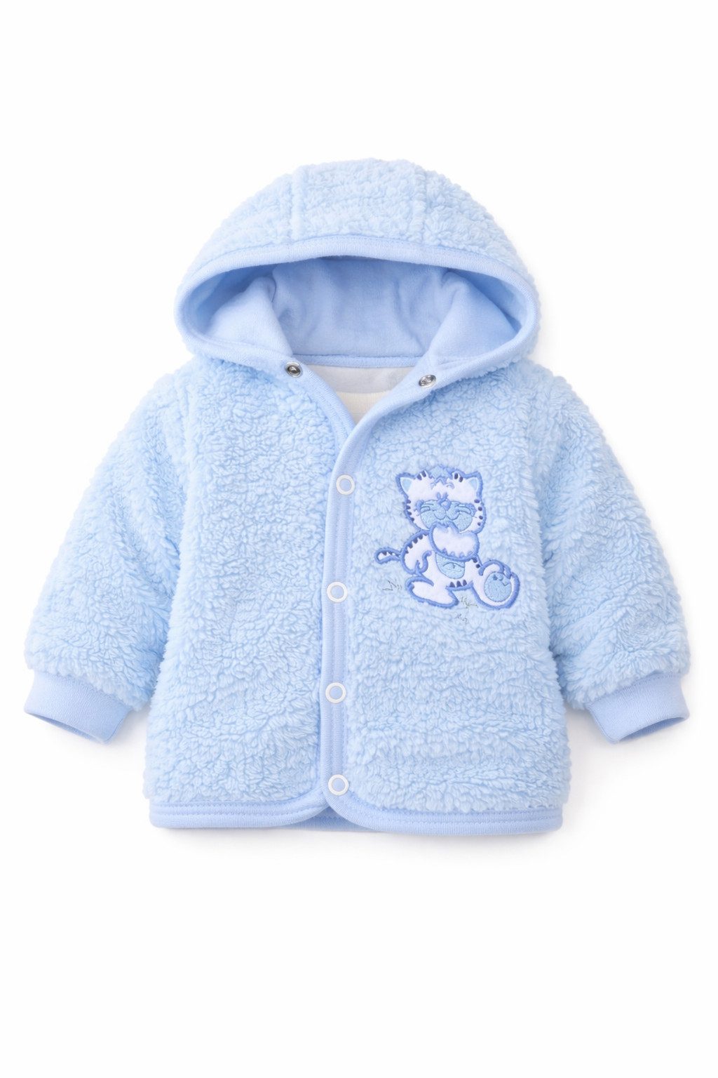 Fleecejacke Babyjacke Baby Jacke in Blau mit Katze Übergangsjacke Fleecejacke