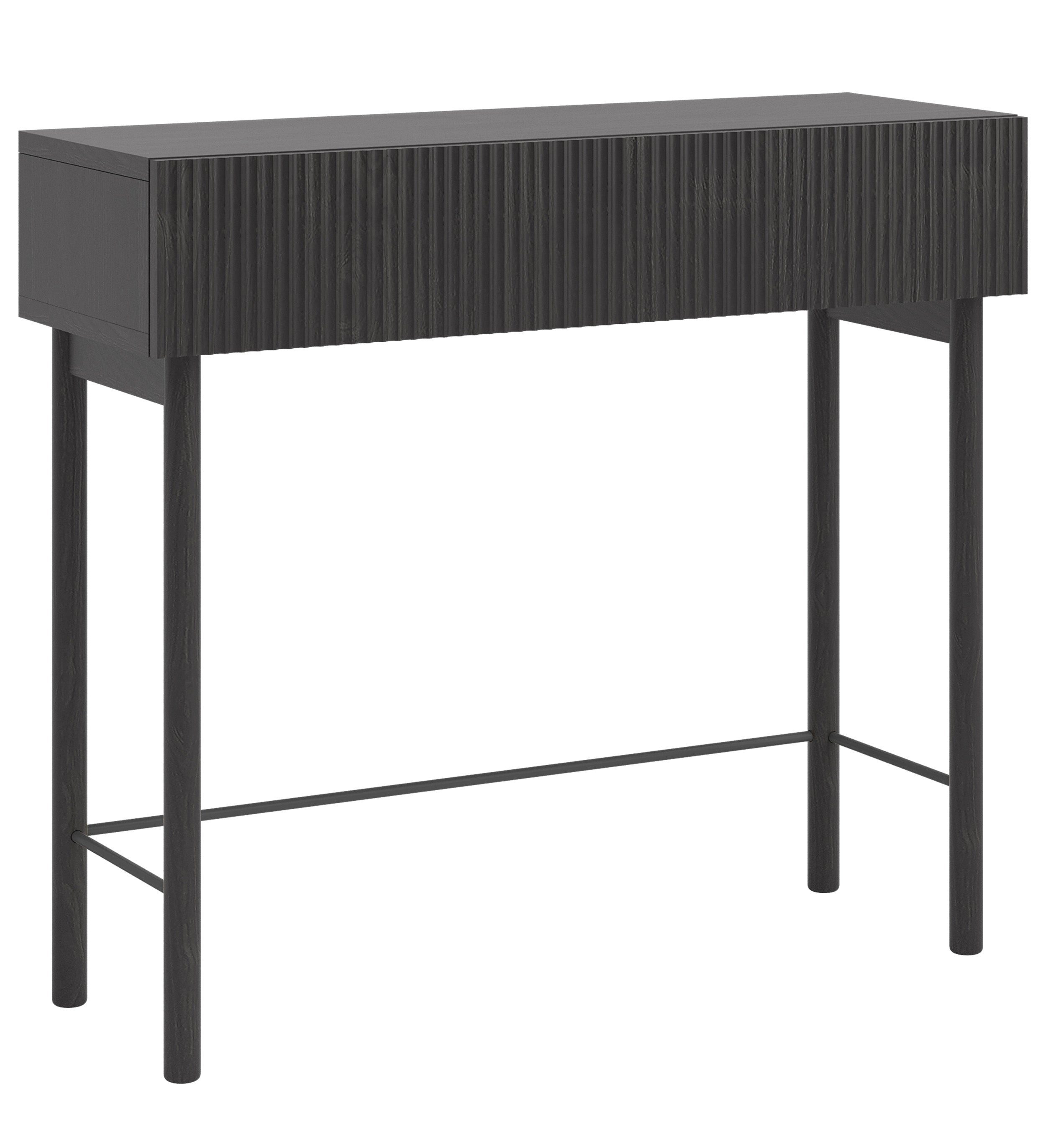 Selsey Konsolentisch NOLIE, mit Schublade, geriffelter Front und Holzbeinen, 90 cm