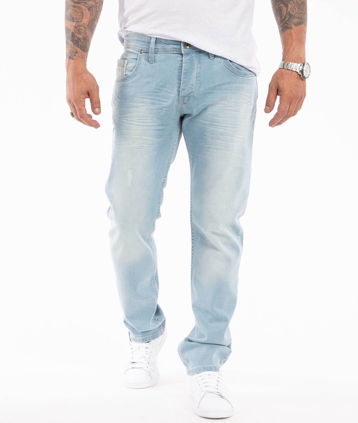 Rock Creek Regular-fit-Jeans Herren Jeans Stonewashed Hellblau RC-331