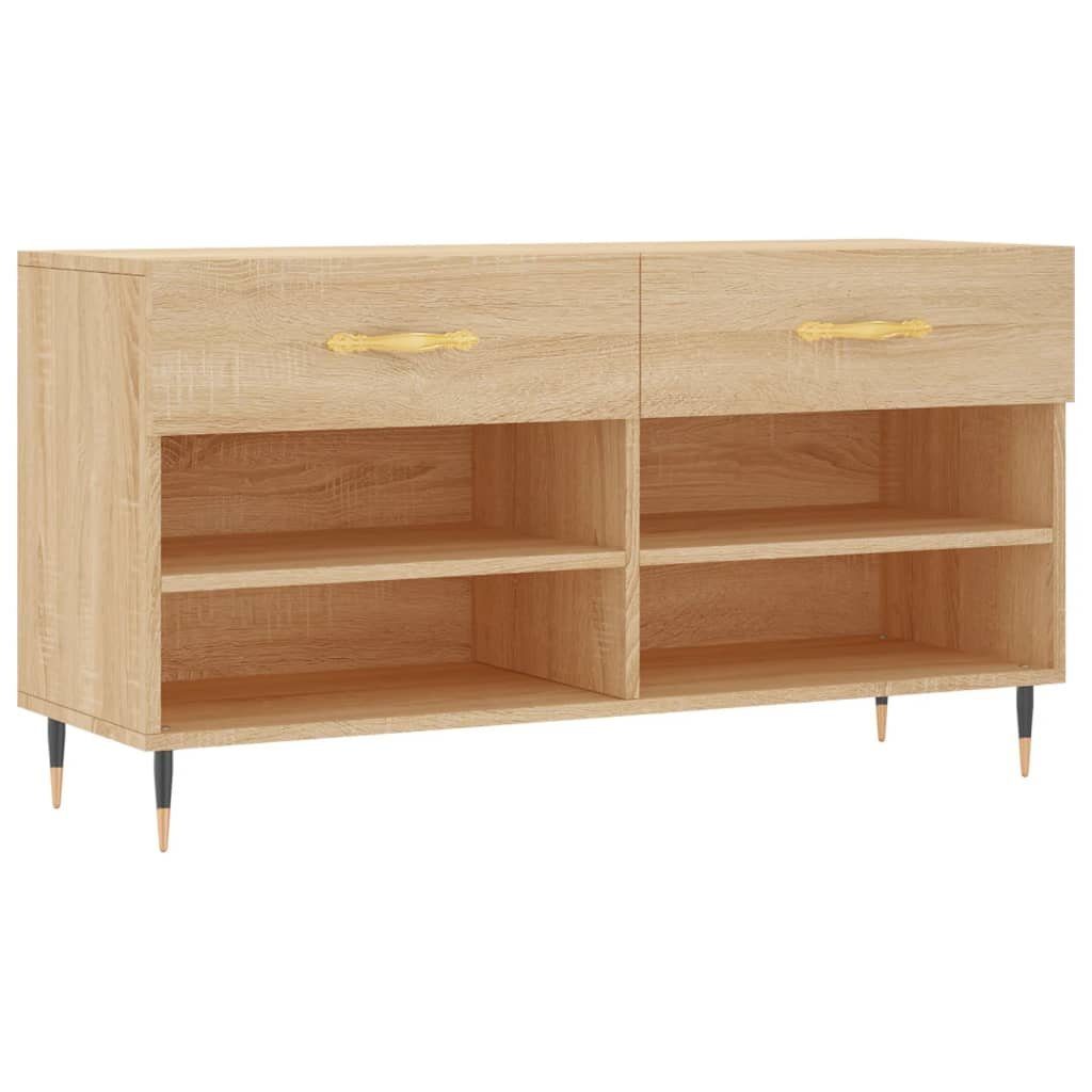 vidaXL Schuhregal Schuhbank Sonoma-Eiche 102x35x55 cm Holzwerkstoff, 1-tlg.