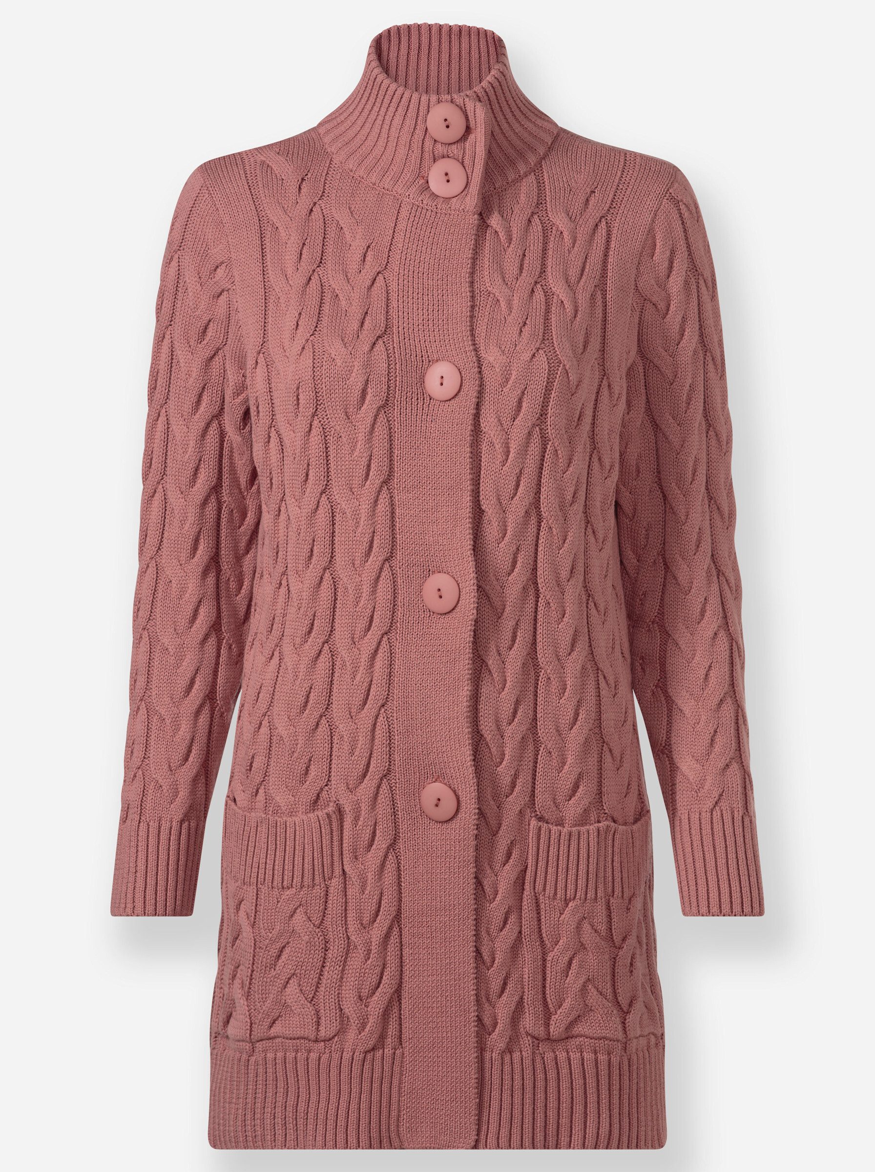 Witt Strickjacke Long-Strickjacke Langarm Zopfmuster