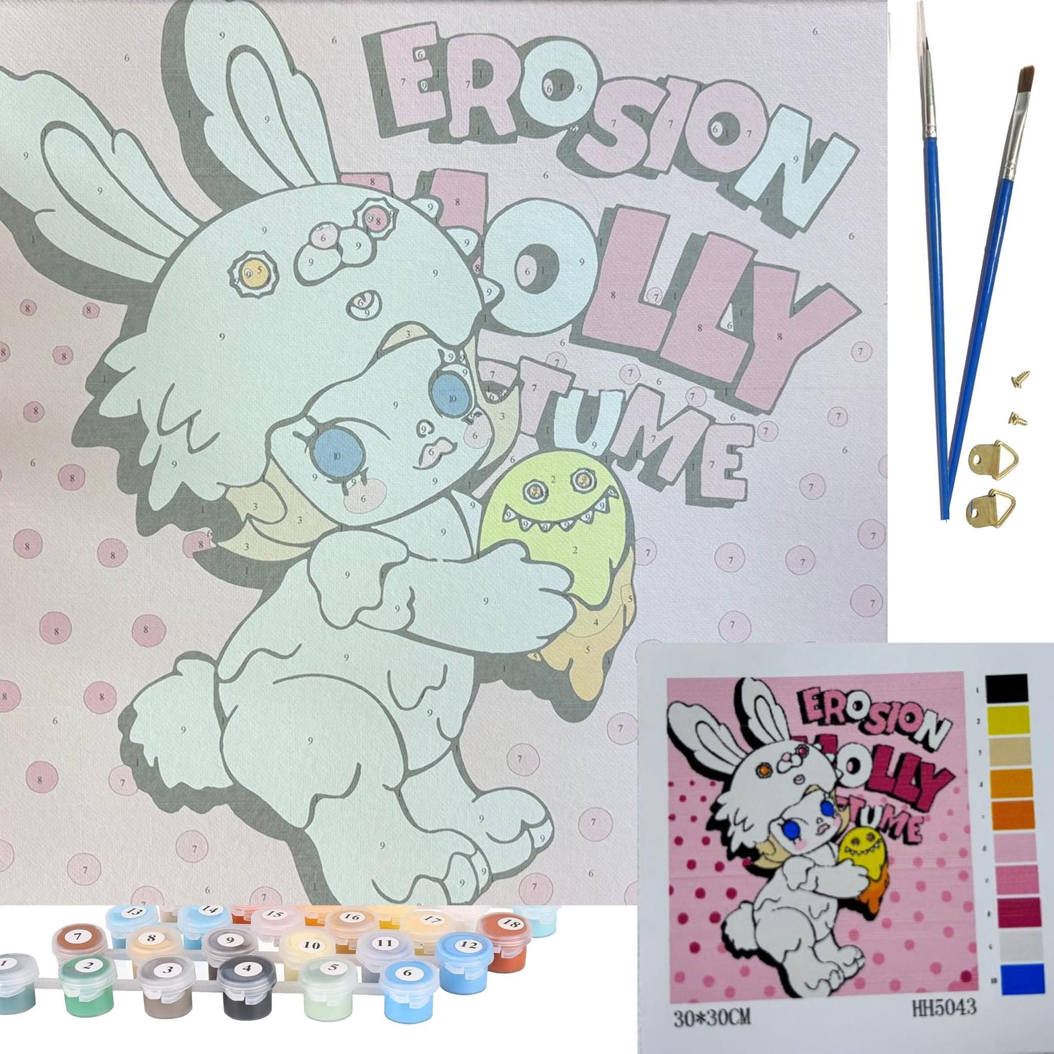 LA CUTE Malen nach Zahlen Anime Malset – Kreatives Malen nach Zahlen mit Rahmen 30x30cm (Komplettes Malset: Kreatives Malen nach Zahlen mit Rahmen und Farben, Malen nach Zahlen Set: Leinwand 30x30cm, Acrylfarben, Pinsel, Rahmen), Anime Malset: Hochwertige Leinwand 30x30cm mit Acrylfarben & Rahmen