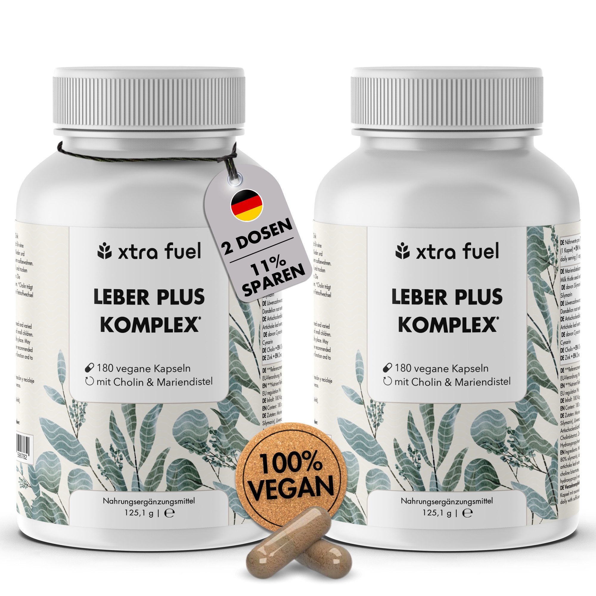 XTRA FUEL Leber Plus Komplex* - Leber Kur - Effektive Formel mit Mariendistel Kapsel, 230.2 g