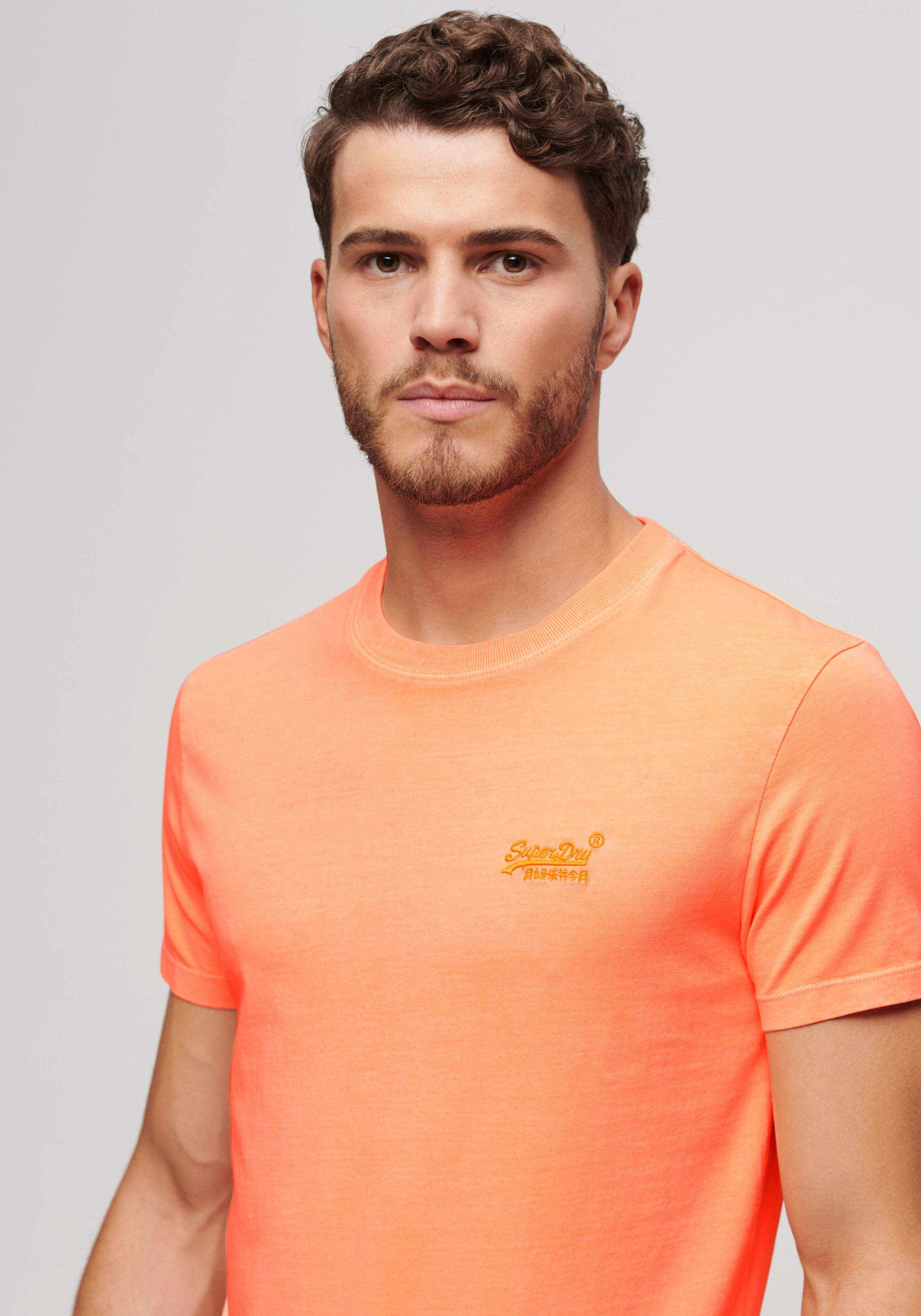 Superdry Rundhalsshirt ESSENTIAL LOGO EMB NEON günstig online kaufen