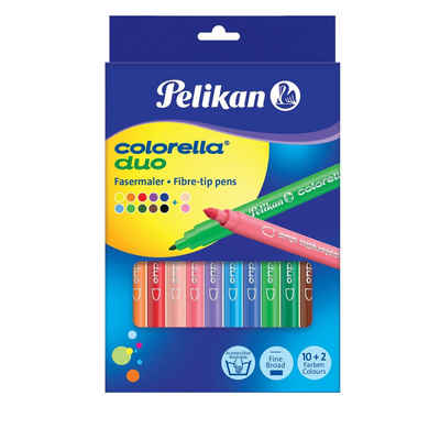 Pelikan Faserstift Pelikan Fasermaler Colorella Duo dick+dünn C407/12 10Stifte