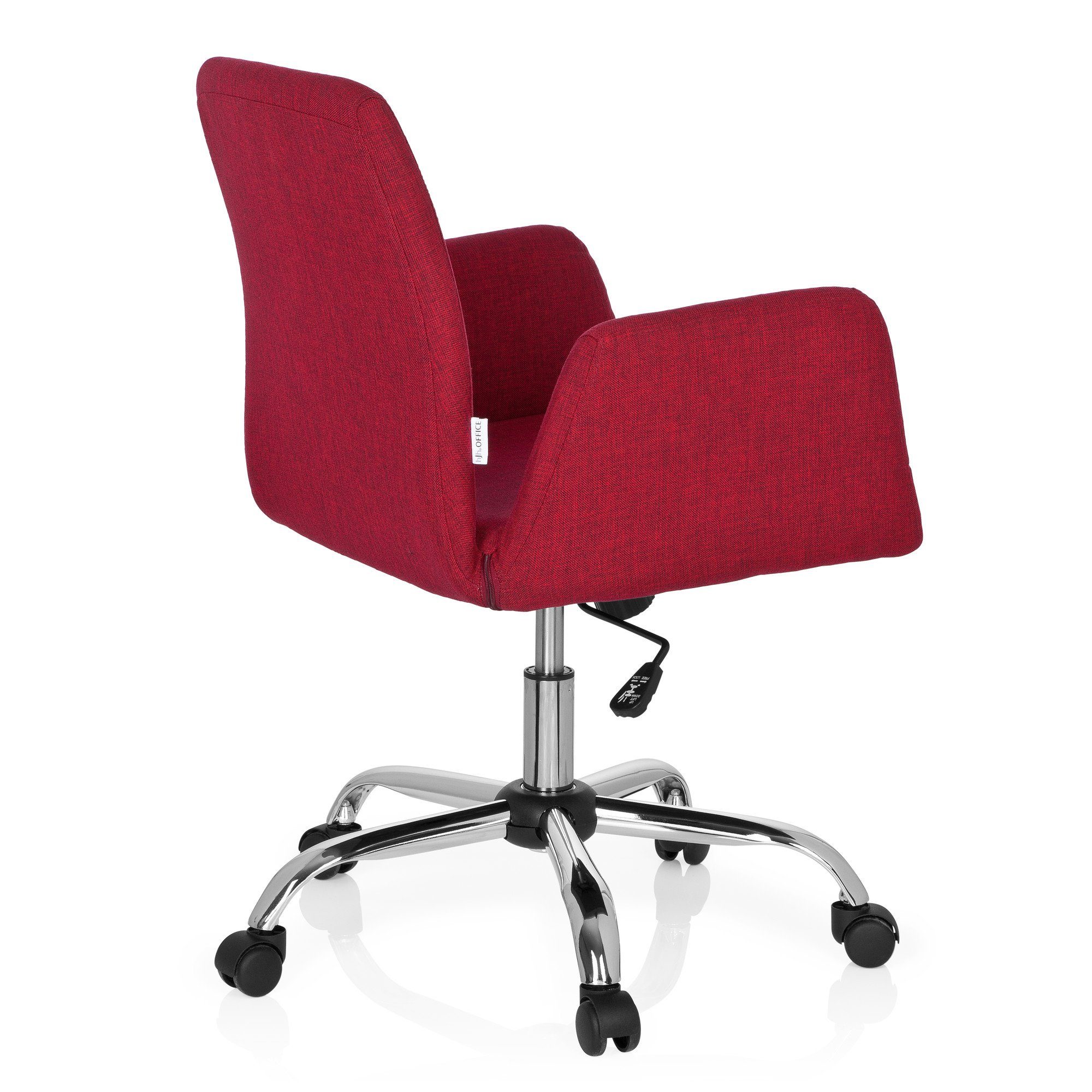 hjh OFFICE Drehstuhl Stoff St), FLOW mit ergonomisch Office Rot Schreibtischstuhl Armlehnen (1 Bürostuhl Home