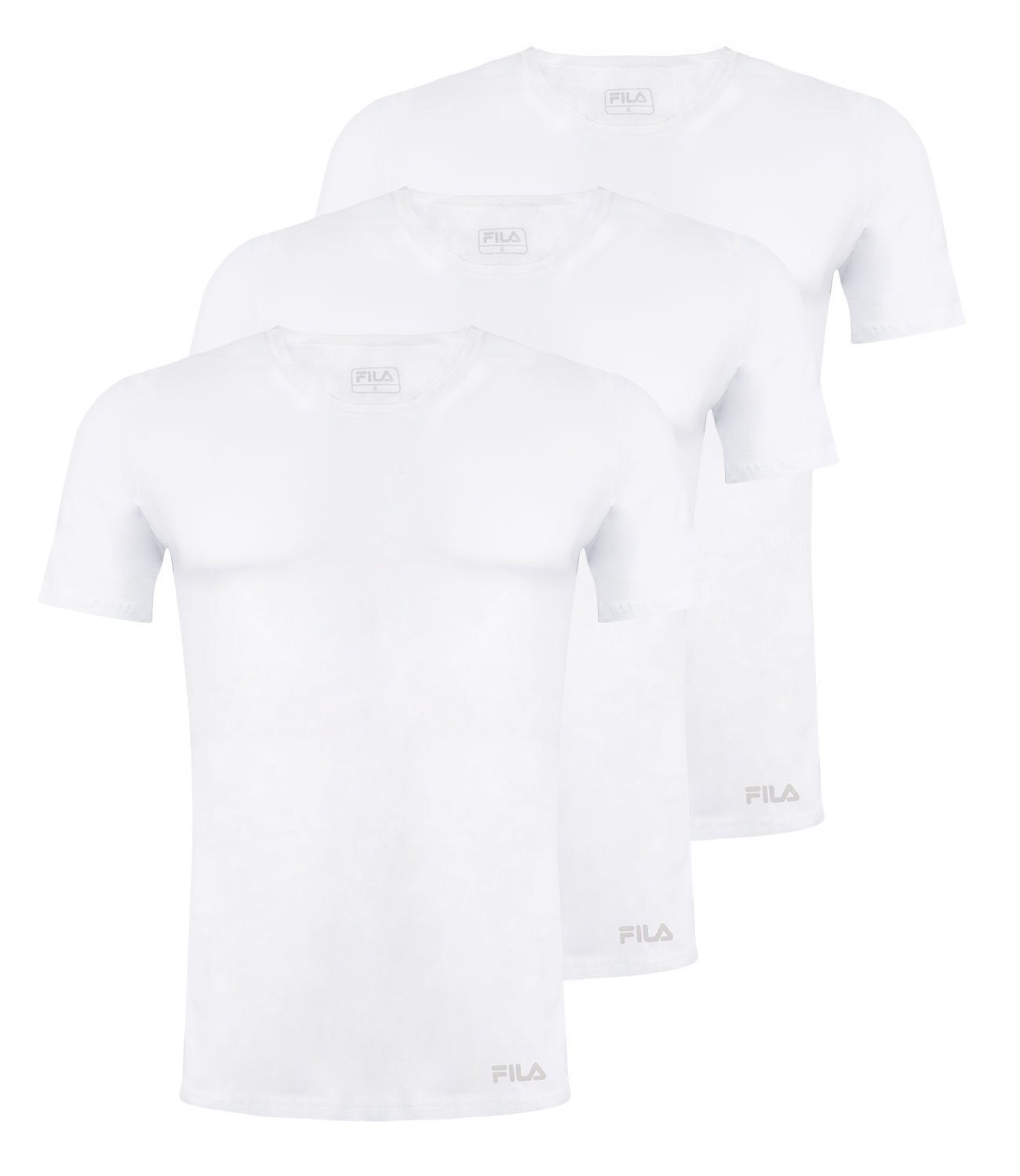 Fila T-Shirt 3er Pack Round-Neck aus weichem Baumwolljersey 300 white