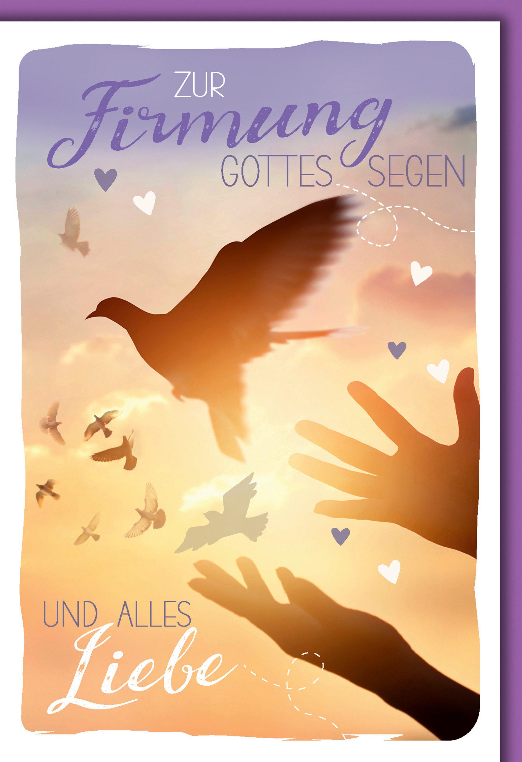 Verlag Dominique Grußkarten Firmung - Glückwunschkarte mit Umschlag - Tauben fliegen weg