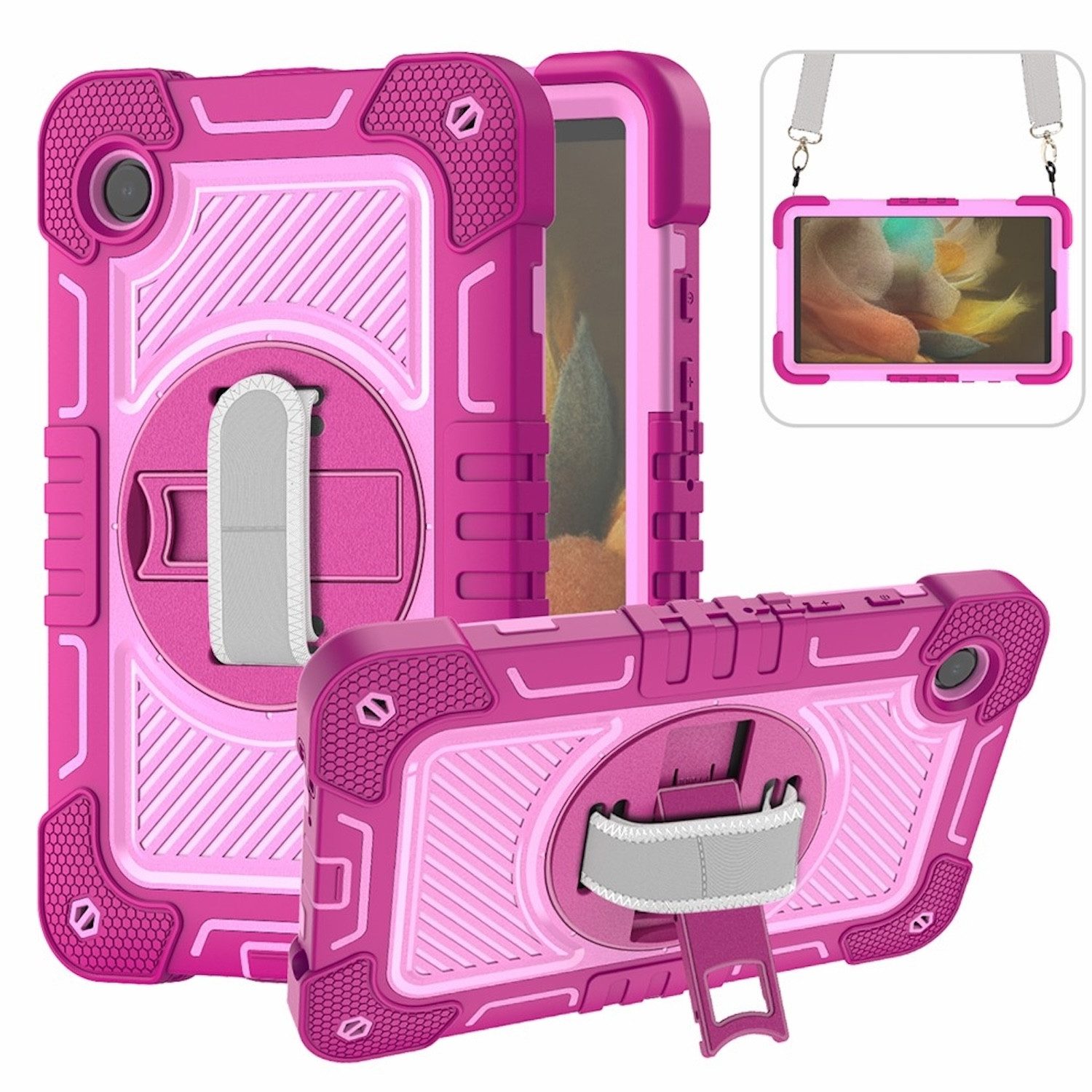 Wigento Tablet-Hülle Schutz für Samsung Galaxy Tab A11+ A9+ Plus Haltegriff & Schultergurt