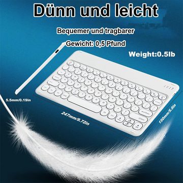 Civetes Leichtes und tragbares Design Runden Tastatur- und Maus-Set, Flexible Effizient, leise und kompatibel mit einstellbaren DPI-Stufen
