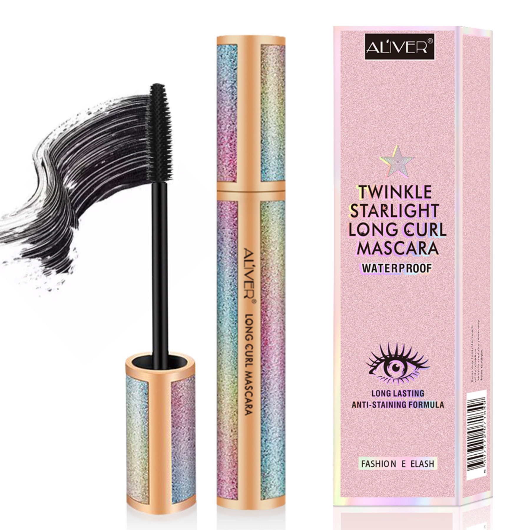 ALIVER Mascara 4D Wasserfeste Long Curl Volumen Wimperntusche Bürste, 1-tlg.