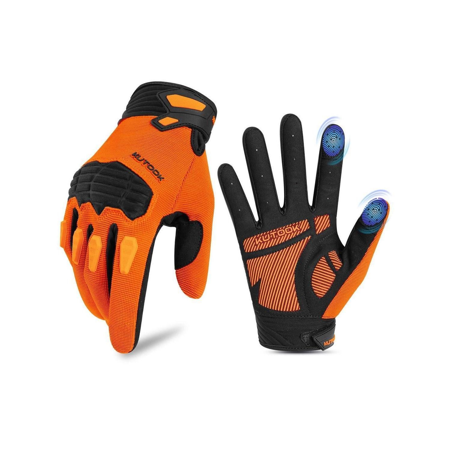LuxusKollektion Fahrradhandschuhe MTB Fahrrad Handschuhe gepolstert Touch-Screen atmungsaktiv XL Orange (1-St)