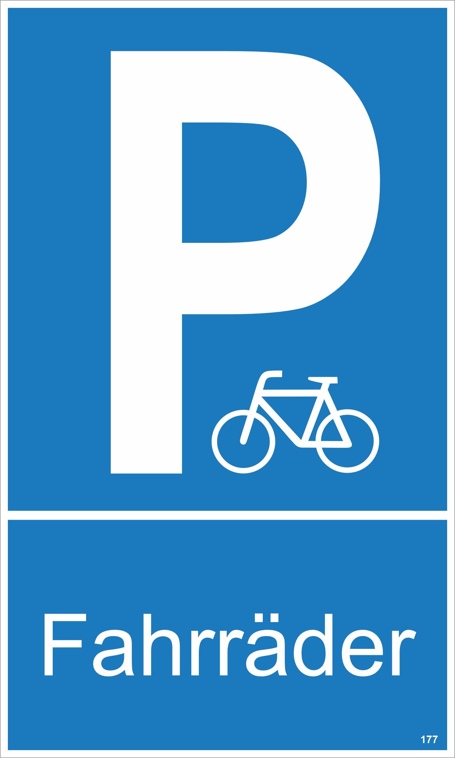 Hermann Schütz Hinweisschild Parken Fahrräder 150 x 250 mm Kunststoff, (1 St)