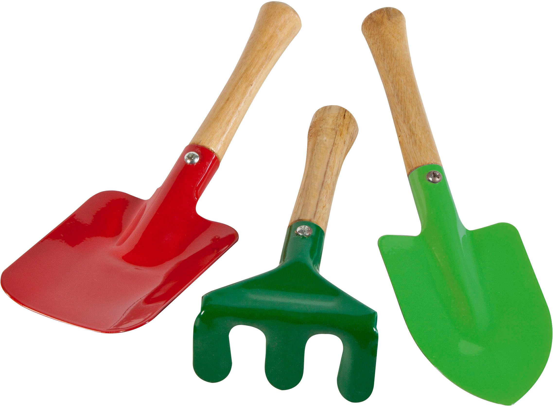 Windhager Spielzeug-Gartenset für Kinder, Gartenwerkzeug aus Metall, (Set, 3-tlg), inklusive Rechen, Hohlschaufel und Spitzschaufel