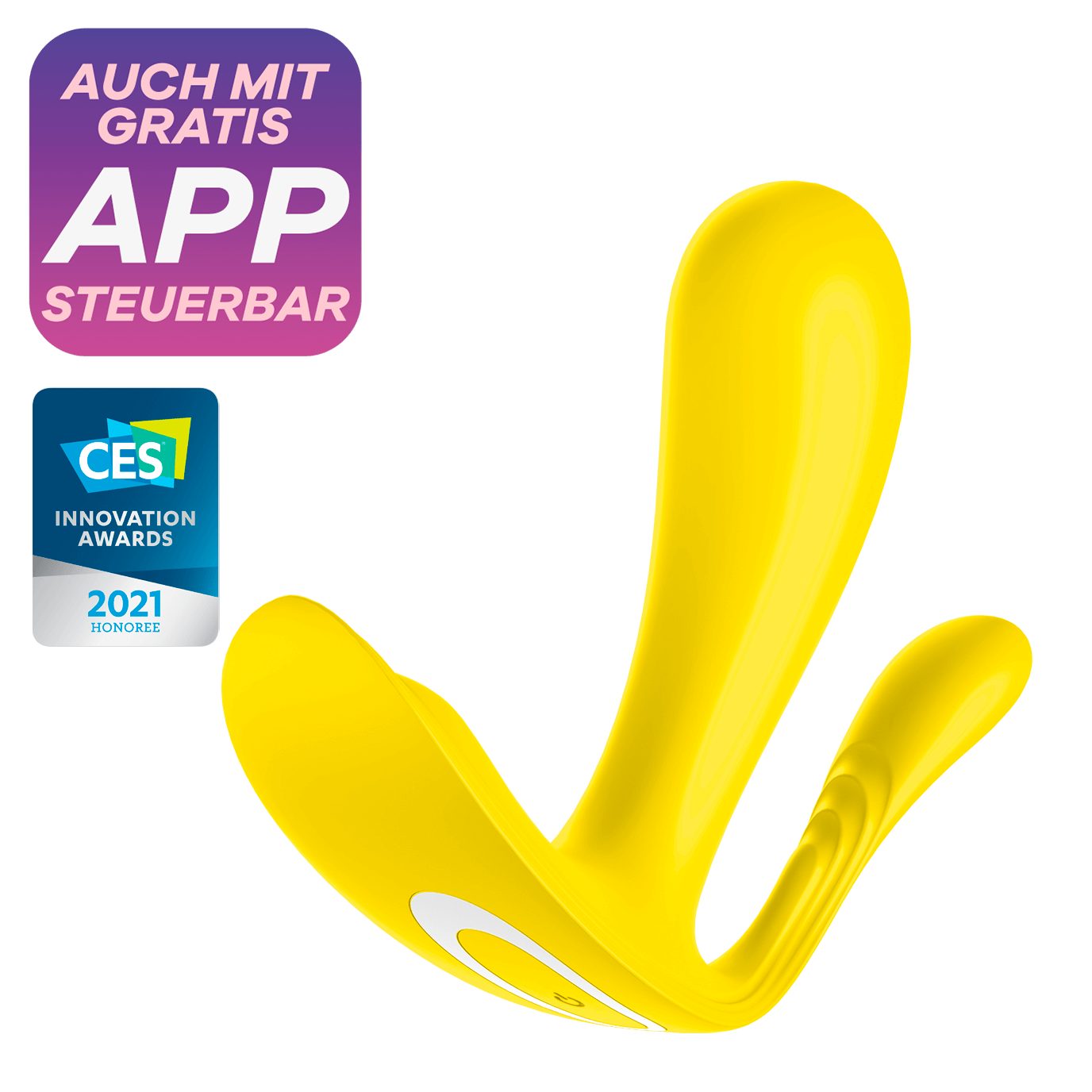 APP 11cm, Satisfyer Klitoris-Stimulator Vibrator, Bluetooth 'Top Secret+ Satisfyer Connect gelb App', mit