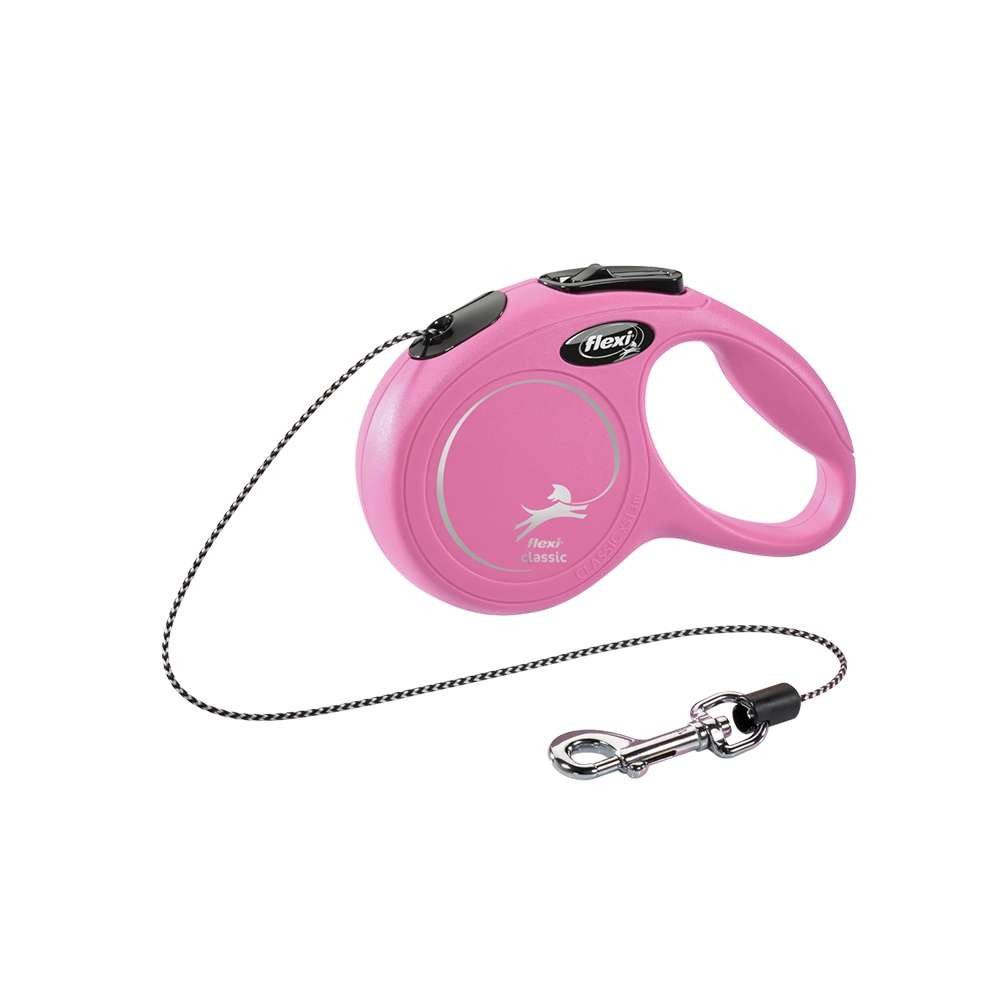 flexi Flexileine Flexi "NEW CLASSIC" mit Seil pink
