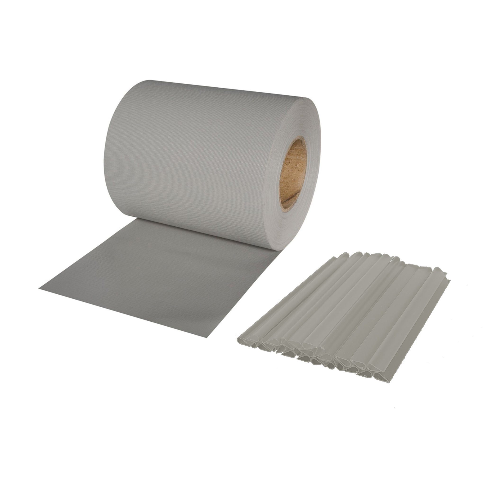 jarolift Sichtschutzstreifen PVC Sichtschutzstreifen Soft, 19 cm x 40 m, grau, (Packung, 1-St., inkl. 25 Befestigungsclips), inkl. 25 Befestigungsclips, langlebig, witterungsbeständig