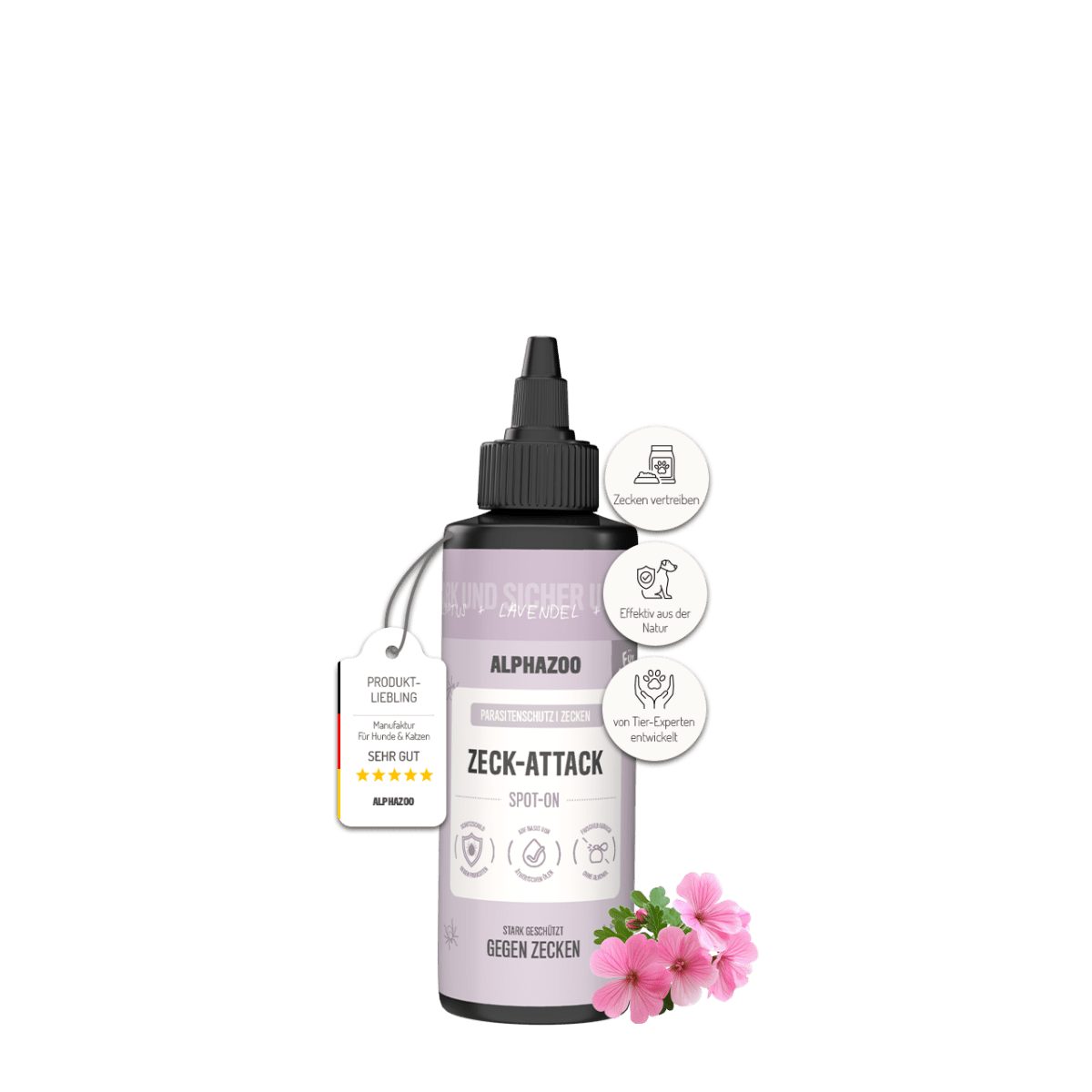 ALPHAZOO Zeckenschutzmittel ZeckAttack Spot-On für Katzen 100 ml, 100 ml