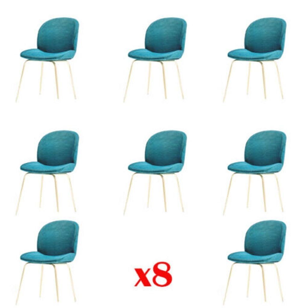 JVmoebel Esszimmerstuhl, Design Stuhl Set 8x Sessel Textil Polster Stühle Stoff Esszimmer