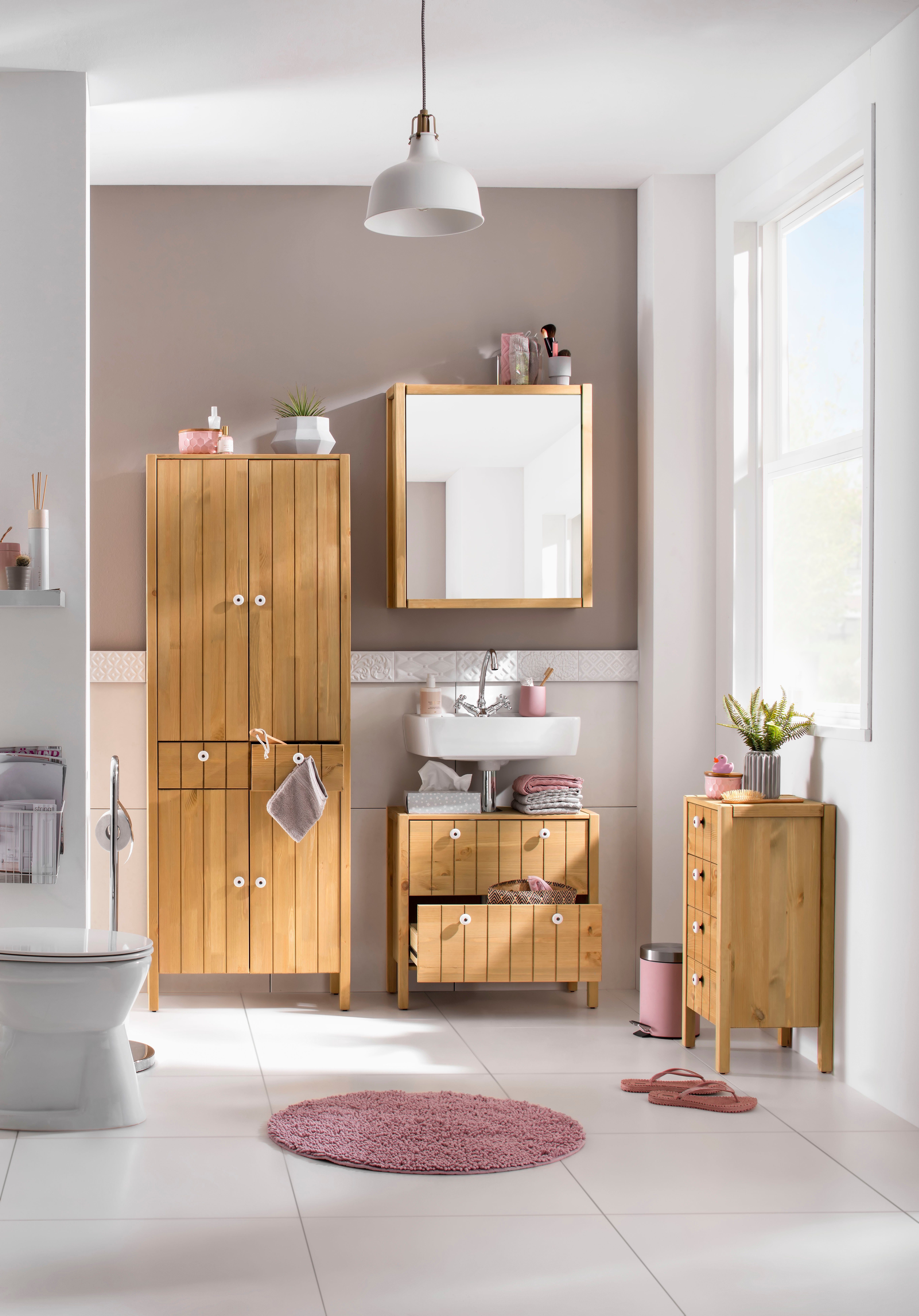 Home affaire Hochschrank Tina Badmöbel, Schrank, Breite 57 cm, Massivholz, FSC® – Bild 4 von 5