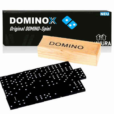 MAVURA Spiel, DOMINOX Domino Spiel Steine Dominosteine Dominospiel, Gesellschaftsspiel in Holzbox