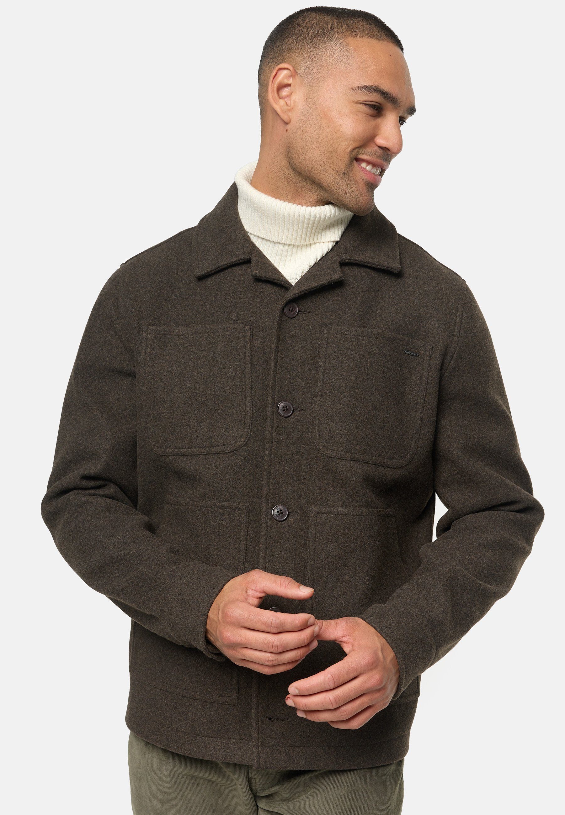 Indicode Sommerjacke Herren INMacking Übergangsjacke Herrenjacke Overshirt-Jacke mit Hemdkragen