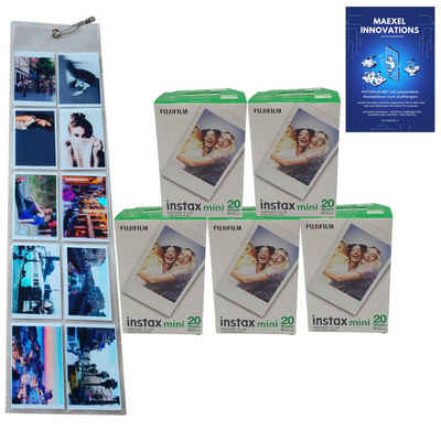 MAEXEL Sofortbildfilm »FUJIFILM 5x Fuji Instax Mini Film Doppelpack mit Wandalbum«, (1-St)