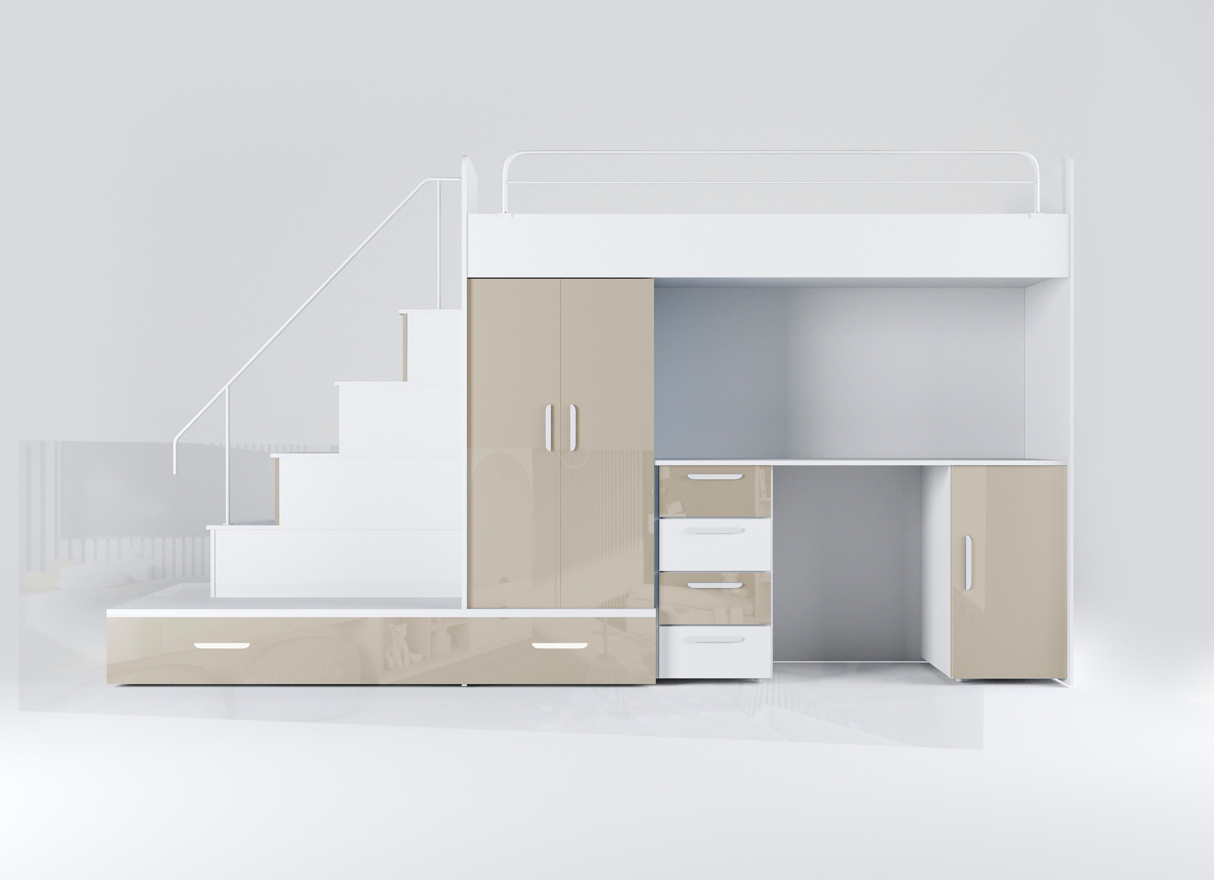 Luxusbetten24 Hochbett Kinderhochbett Adventure mit Schreibtisch, günstig online kaufen