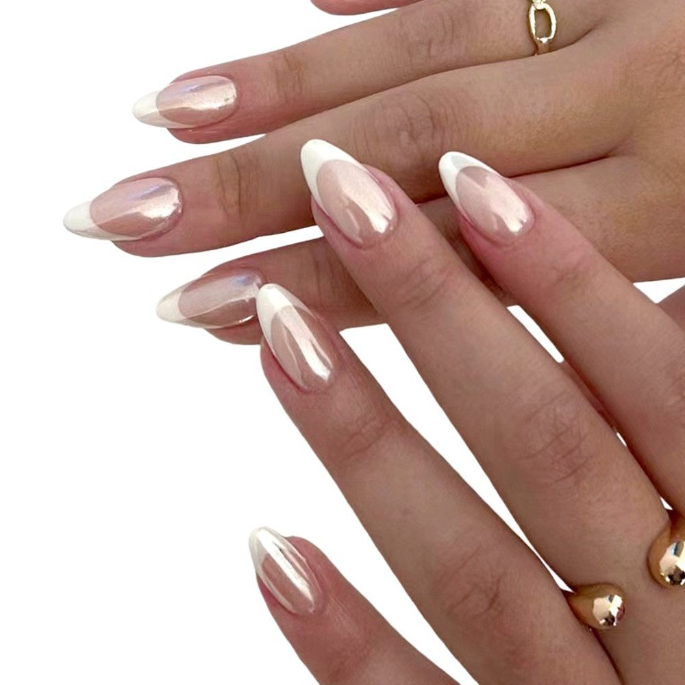 VEKROBOT Kunstfingernägel Künstliche Fingernägel 24-teiliges mittlere Länge Verspielt feminim, 1-tlg., Zart süßes Nageldesign