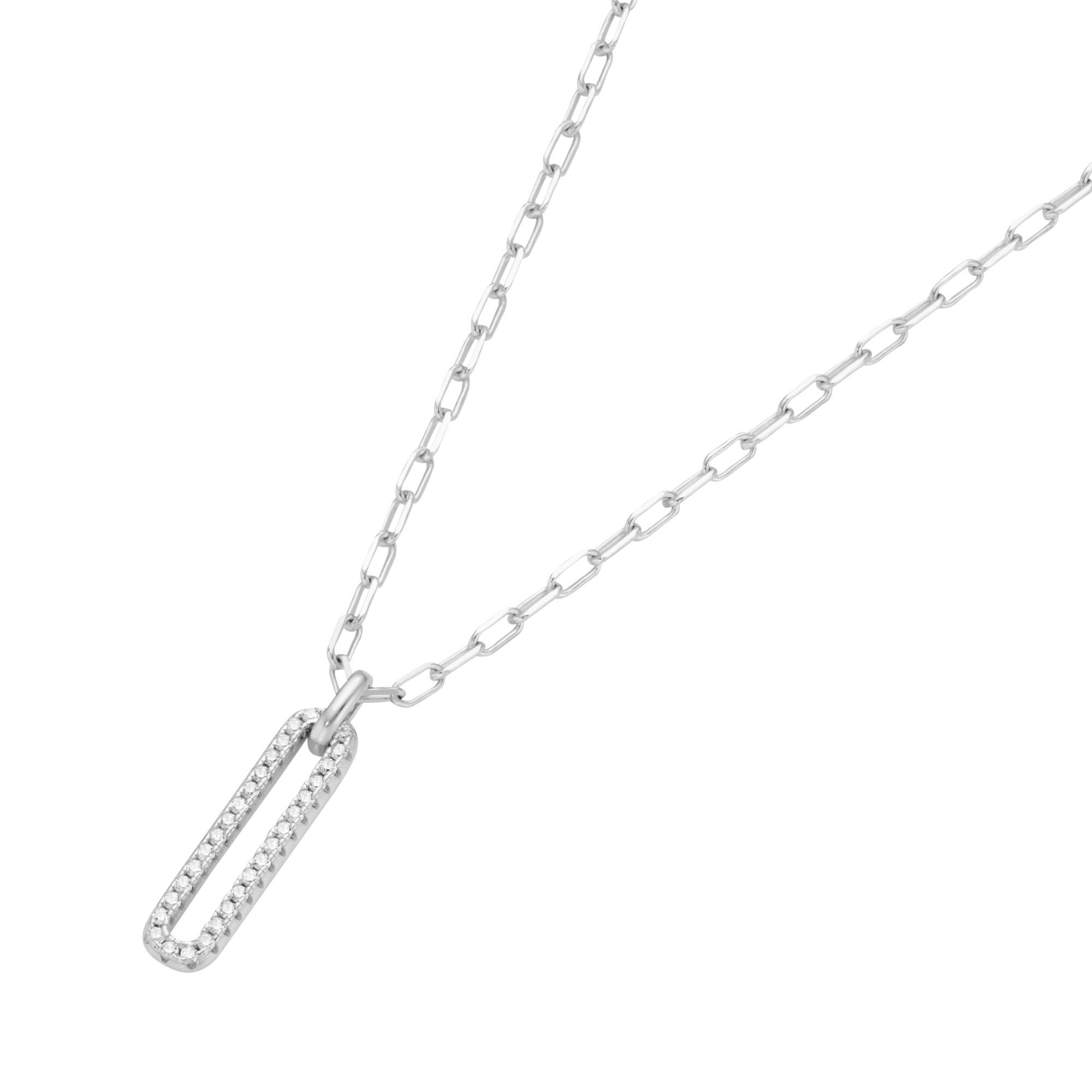 GIORGIO MARTELLO MILANO Collier Mittelteil oval mit Zirkonia, Silber 925