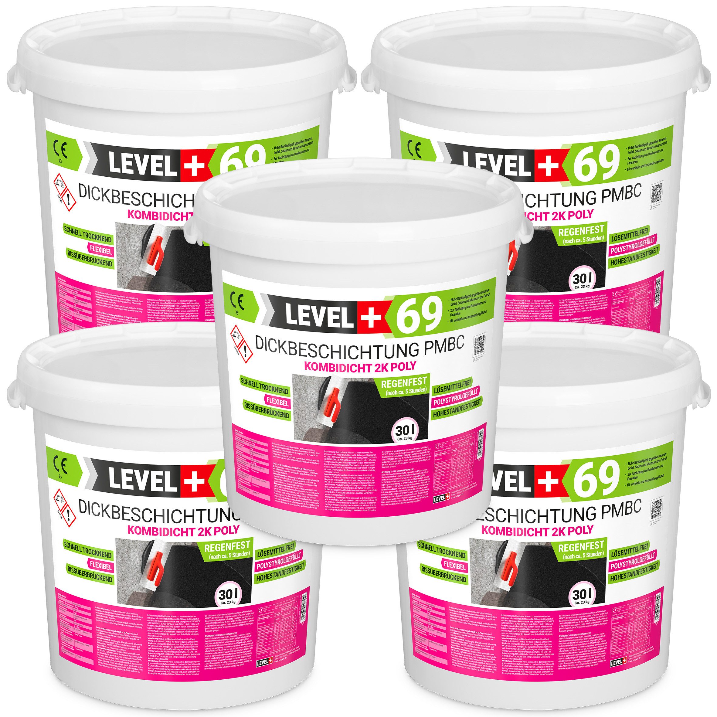 Level+ Dichtstoff Bitumen Dickbeschichtung PMBC Kombidicht 2K Poly PS ...