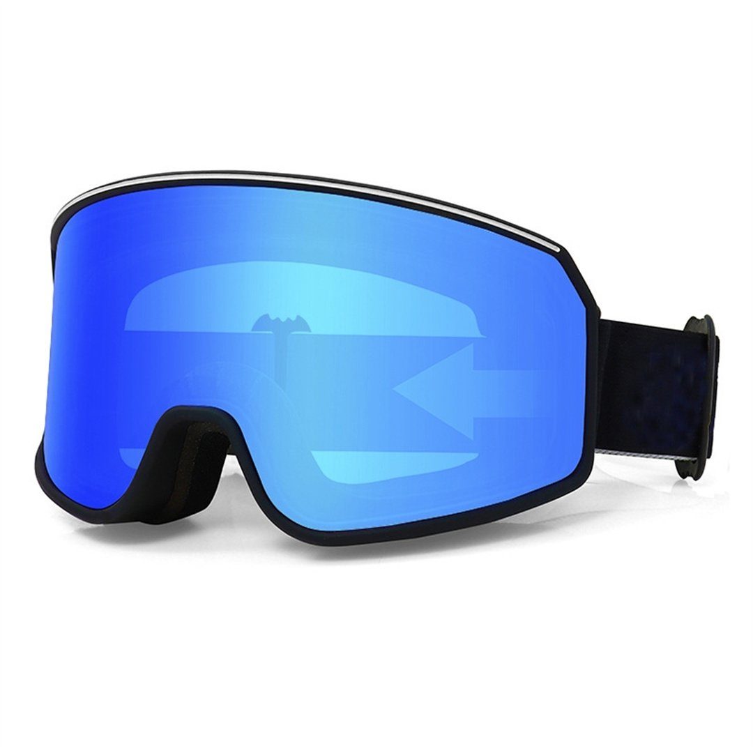 L.Ru UG Skibrille Outdoor-Sport-Skibrille, beschlagfrei und sanddicht, (1-St., Skibrillen für Herren und Damen, Bergsteigen, Schneeausrüstung), Fahrradbrille;Motorradbrille;Schwimmbrille;Skibrille Blau