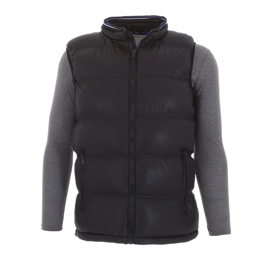 Ital-Design Wendejacke Herren Freizeit Weste Gefüttert Jacke in Schwarz