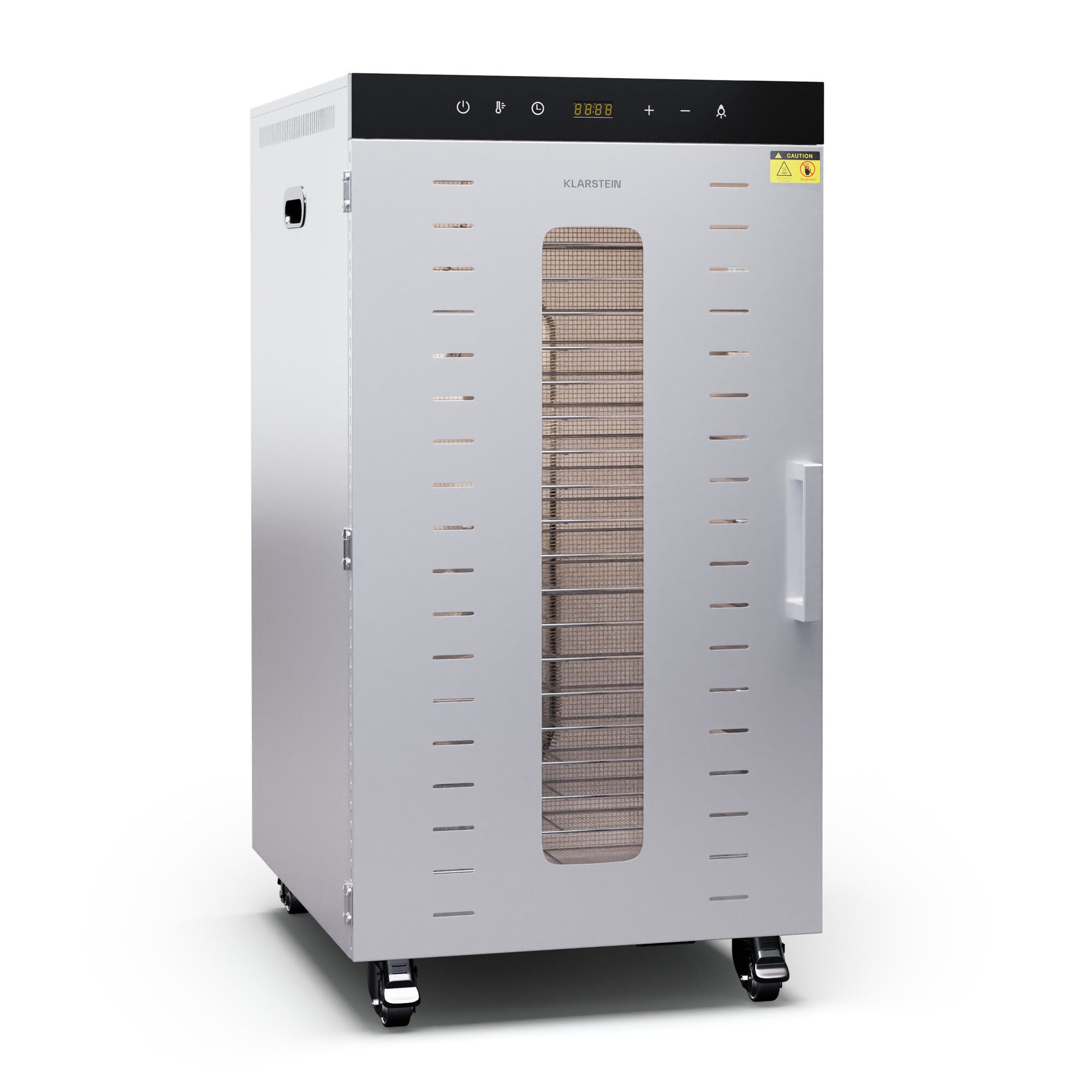 Klarstein Dörrautomat Master Jerky 300 2000 W, Dörrautomat groß Pilze Obst Trockner Dörrgerät Dehydrator Edelstahl