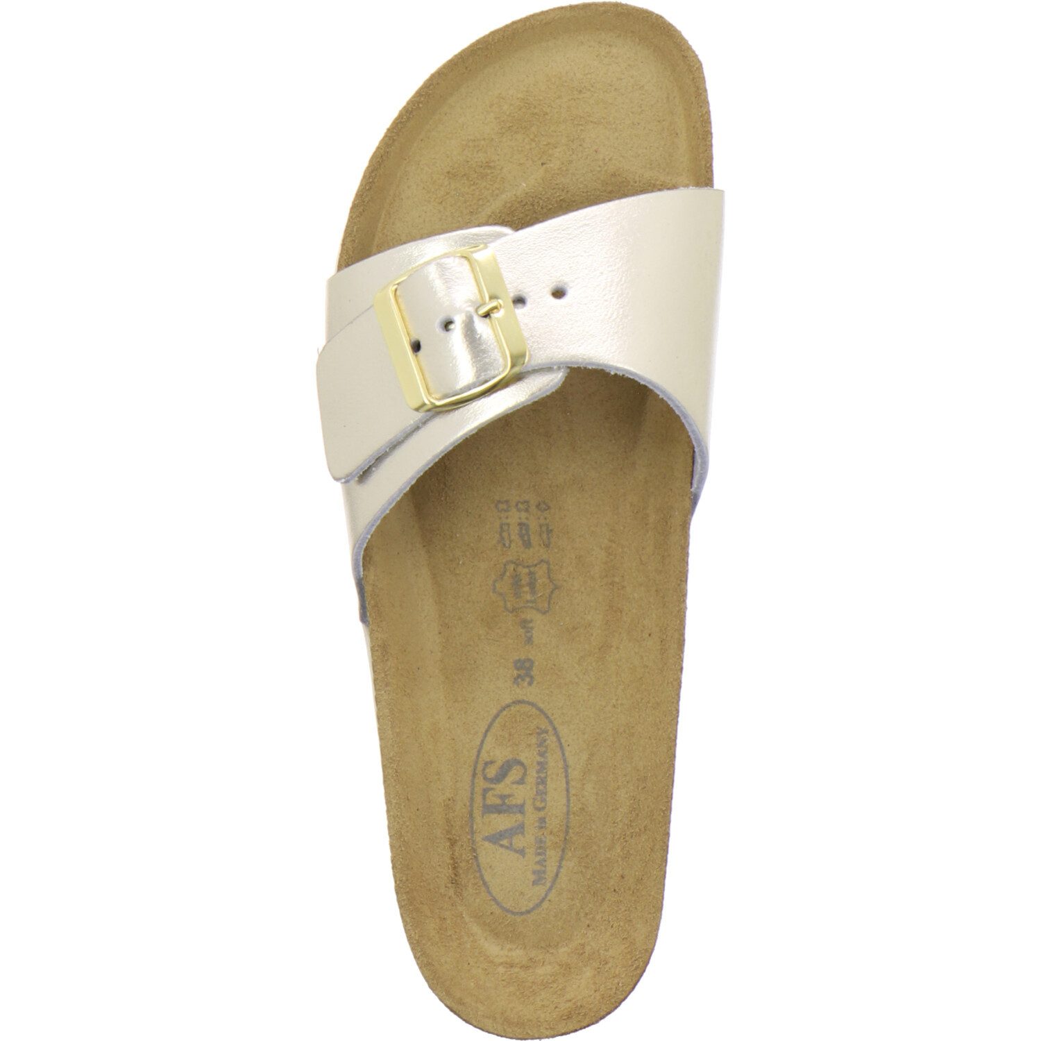AFS-Schuhe 211203 Sommer Pantolette für Damen mit Fußbett, bequeme Sandalen aus Leder