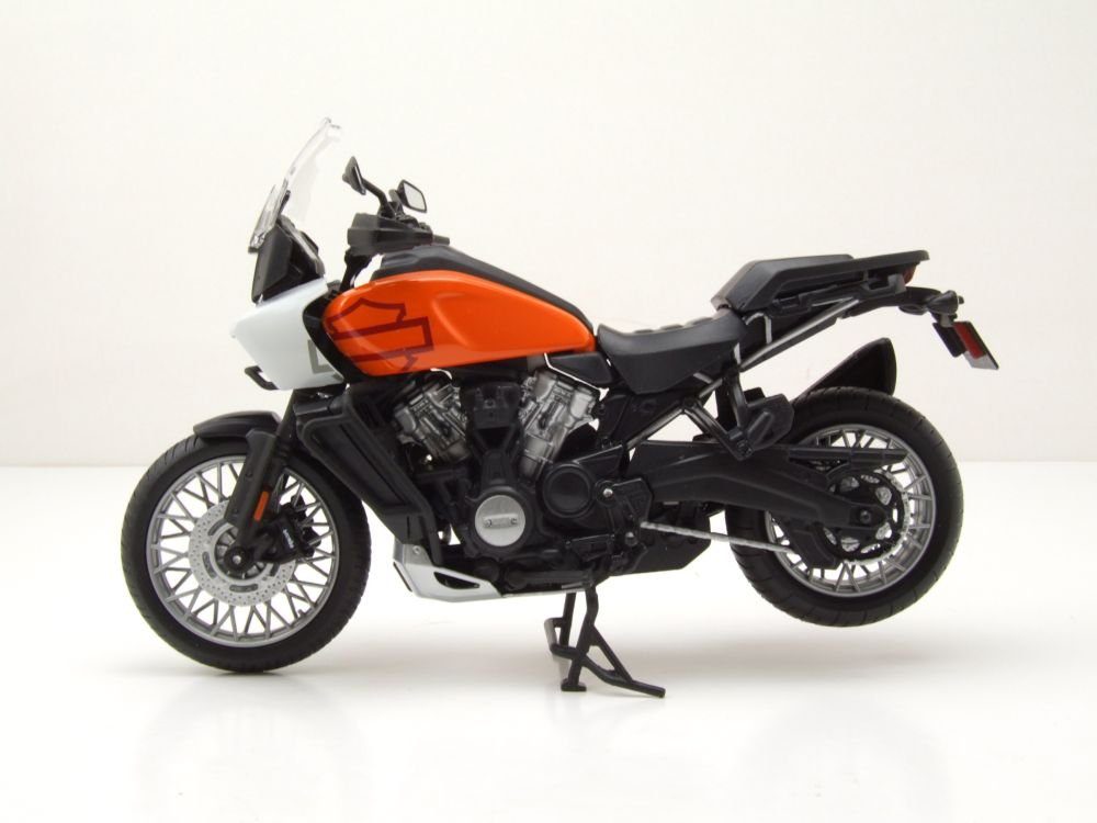 Maisto® Modellmotorrad Harley Davidson Pan America 1250 2021 orange weiß, Maßstab 1:12