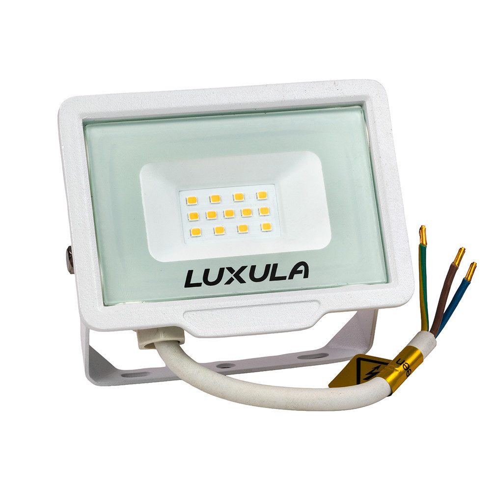 LUXULA LED Flutlichtstrahler LUXULA LED Fluter 10 W 3000 K Warmweiß Weiß, LED fest integriert, Warmweiß