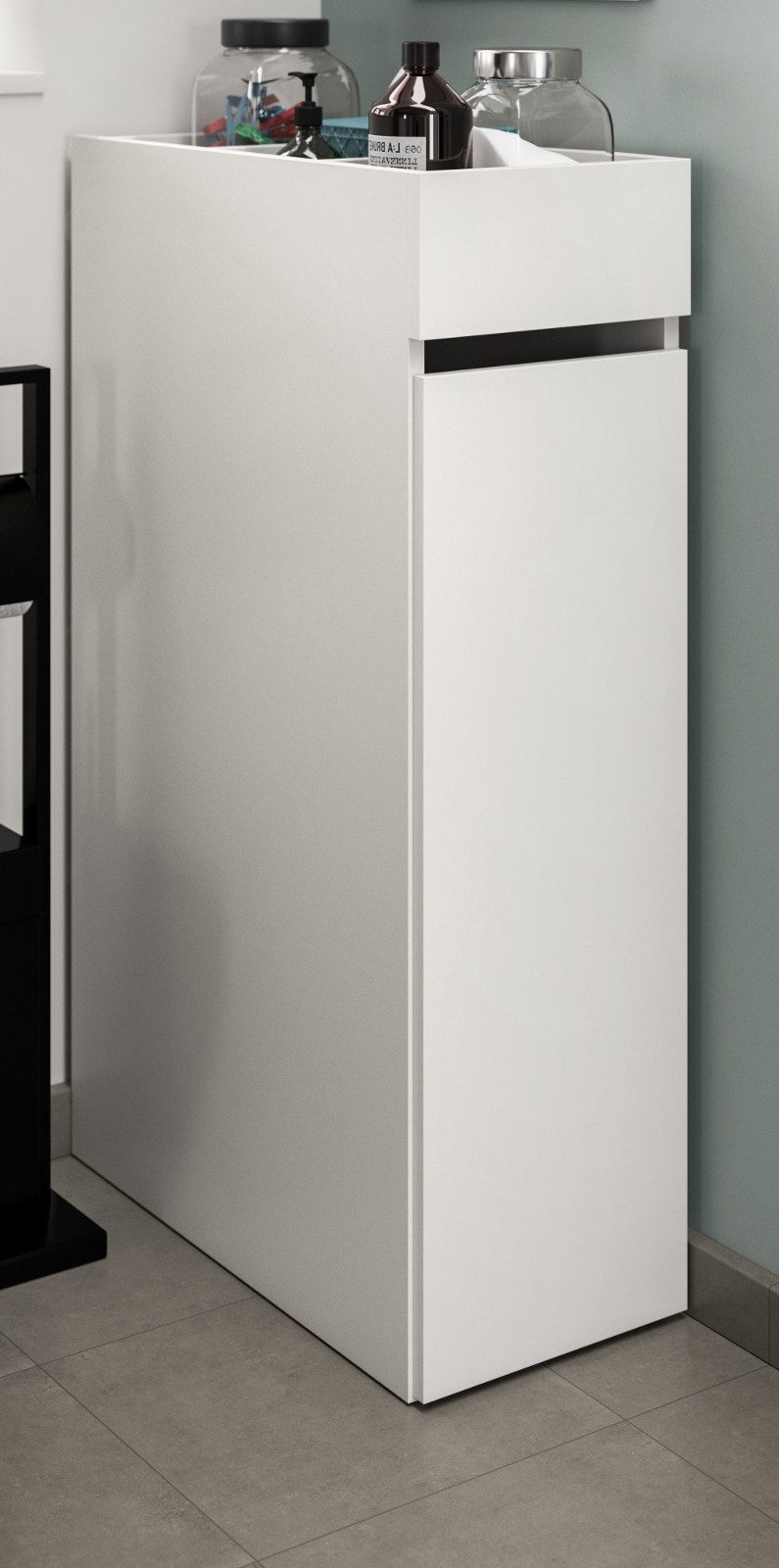 Inn.Furn Badkommode Flexy (in weiß matt, Anstellregal 29 x 101 cm), mit Apothekerauszug
