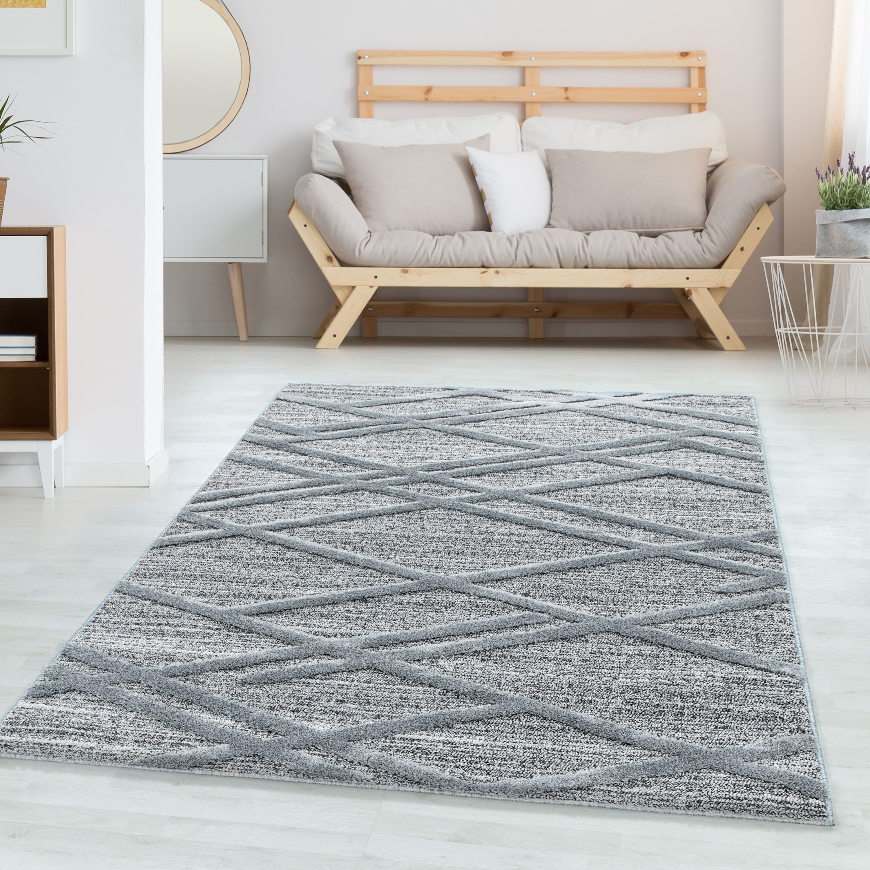 Carpettex Hochflor-Teppich Boho-Design, Rund, Höhe: 20 mm, Teppich Wohnzimm günstig online kaufen