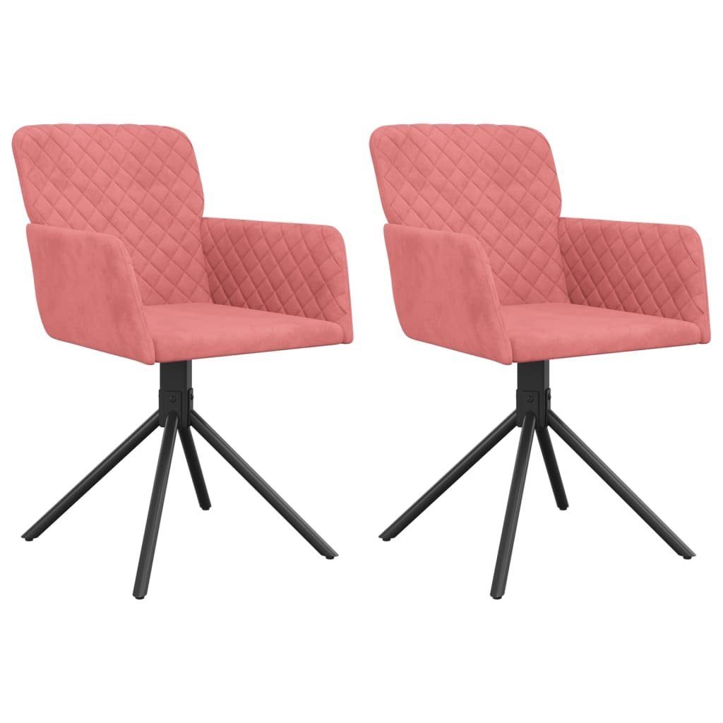 Esszimmerstuhl Esszimmerstühle 2 Stk. Drehbar Rosa Samt