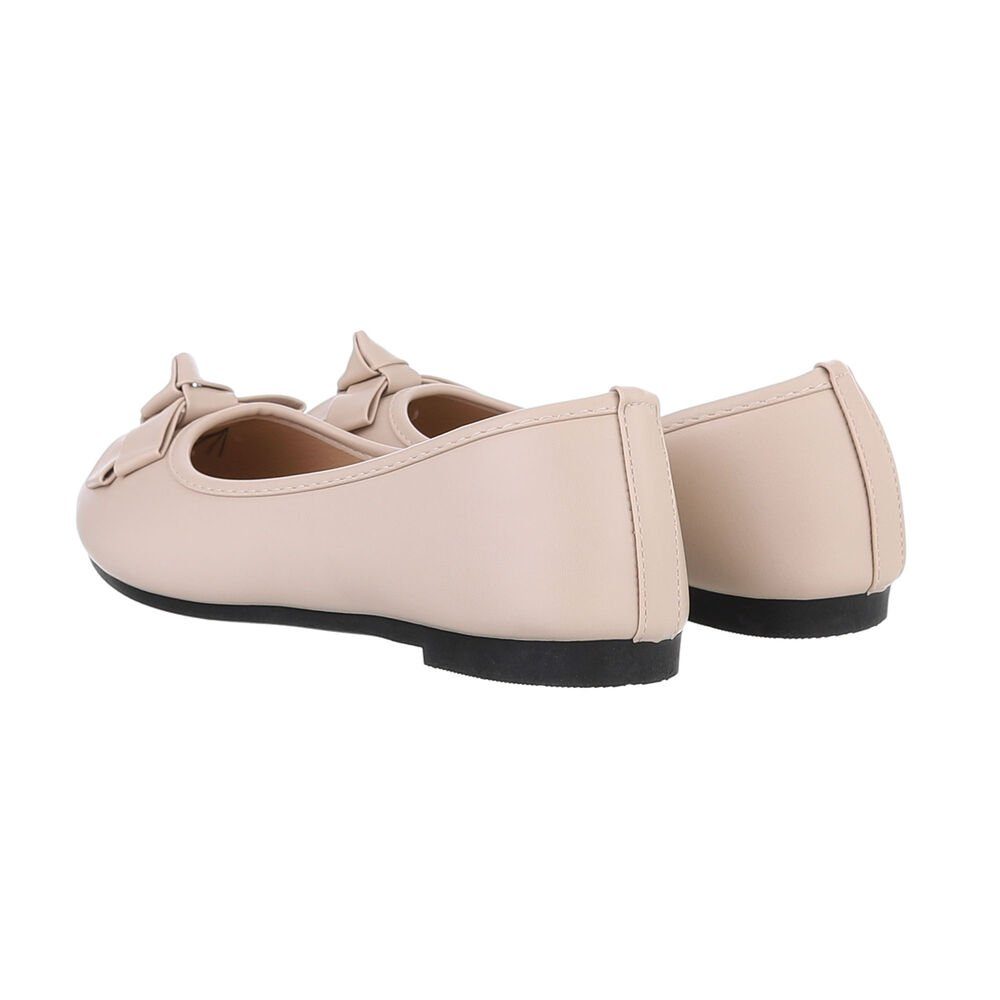 Ital-Design Damen Freizeit Ballerina (85894157) Blockabsatz Klassische Ballerinas in Beige – Bild 3 von 4