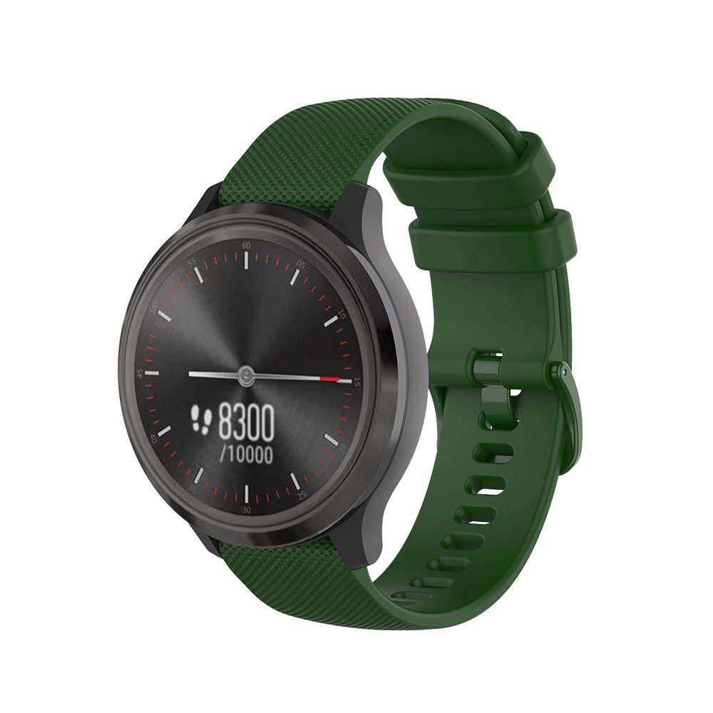 Rosnek Smartwatch-Armband 18/20/22mm, Premium-Silikonkautschuk, für Männer Frauen Fitness Sport, schweiß- und wasserfest, mit Edelstahlschnalle Dunkelgrün | Uhrenarmbänder