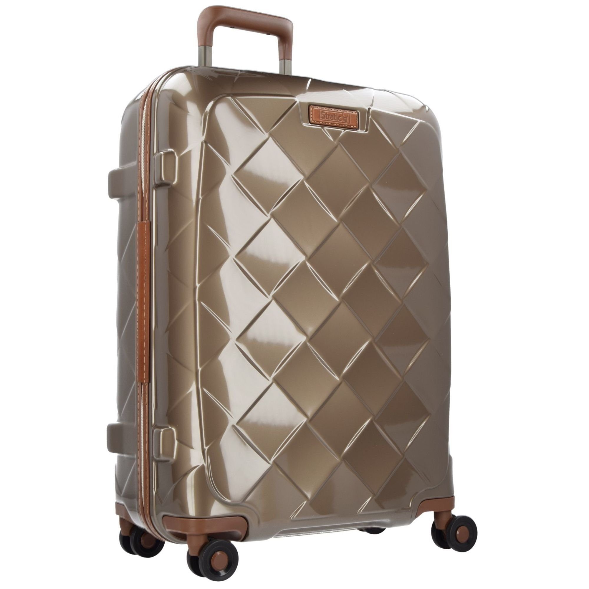 Stratic Hartschalen-Trolley Leather More, Polycarbonat & Rollen, 4 champagne