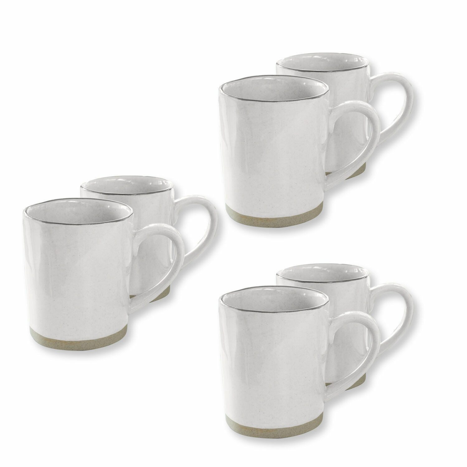 Mirabeau Geschirr-Set Tasse 6er Set Biarré weiß, Steinzeug