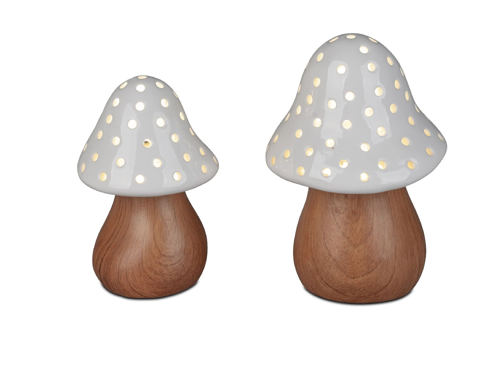 formano Skulptur Wood, Mit Timerfunktion, Braun, Motiv: Pilz günstig online kaufen